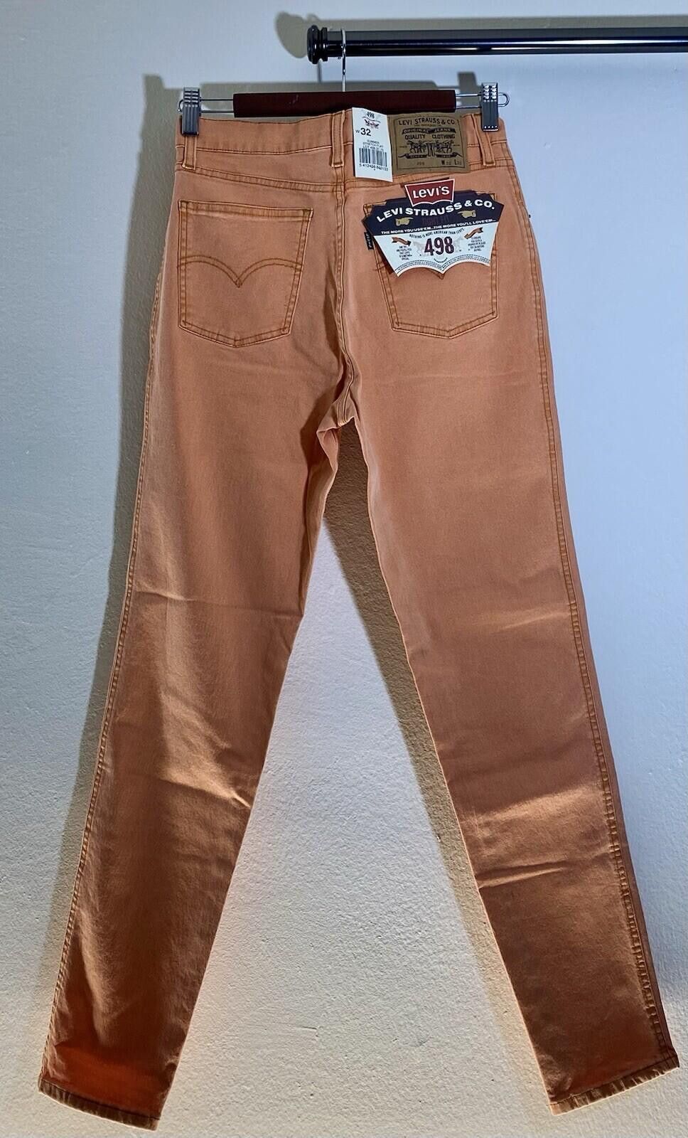 Levi's NWT LEVI'S 498 Orange Skinny Jeans 32x30 Made in Italy Size 32" / US 10 / IT 46 - 3 Thumbnail