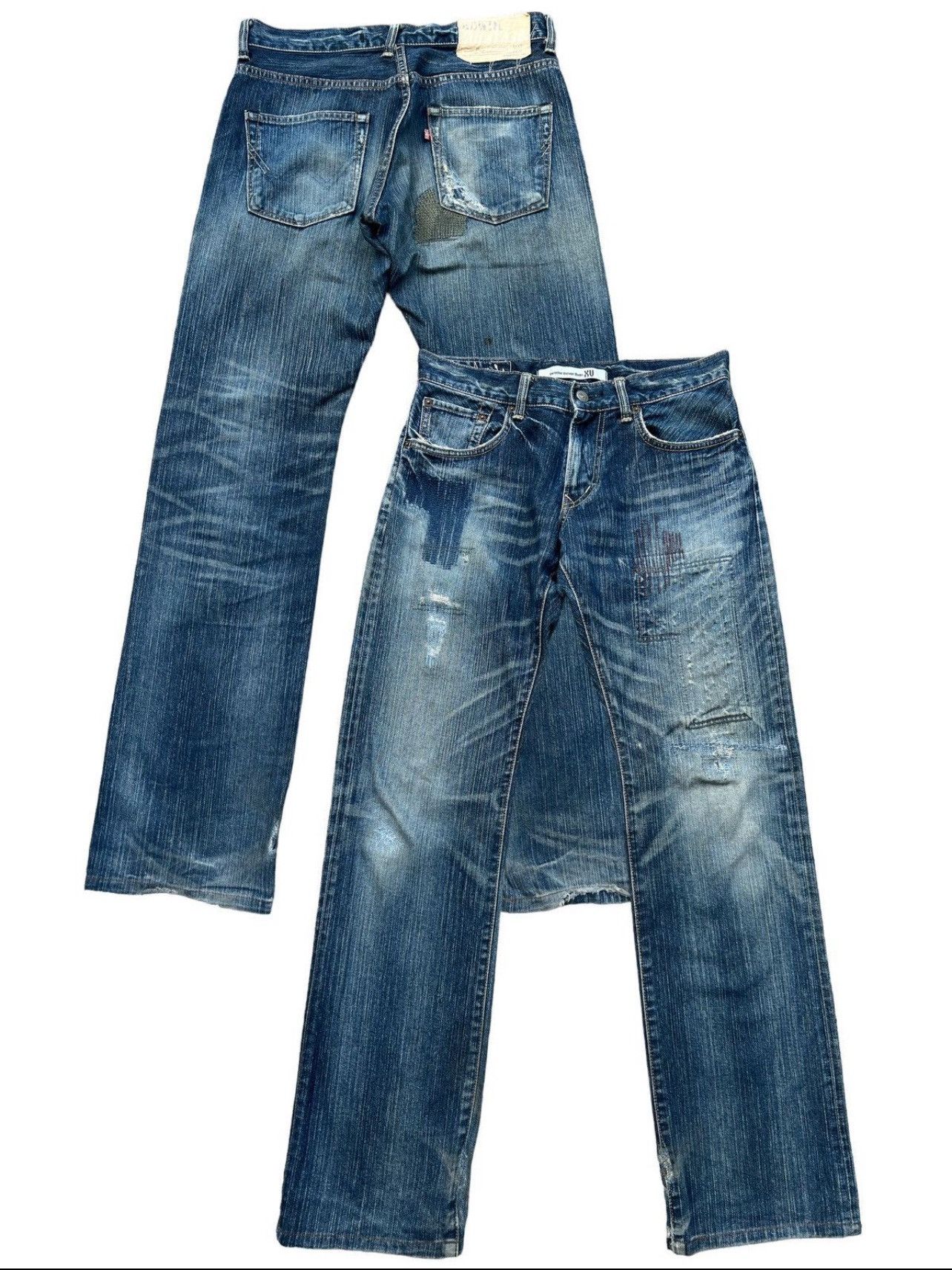 Edwin Vintage Edwin XV Patch Work Jeans Distressed Jeans 32x33.5 Size US 32 / EU 48 - 1 Thumbnail