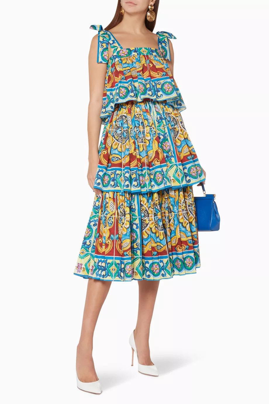 Dolce & Gabbana o1y0825 Sleeveless Midi Dress in Multicolor Size M / US 6-8 / IT 42-44 - 2 Thumbnail