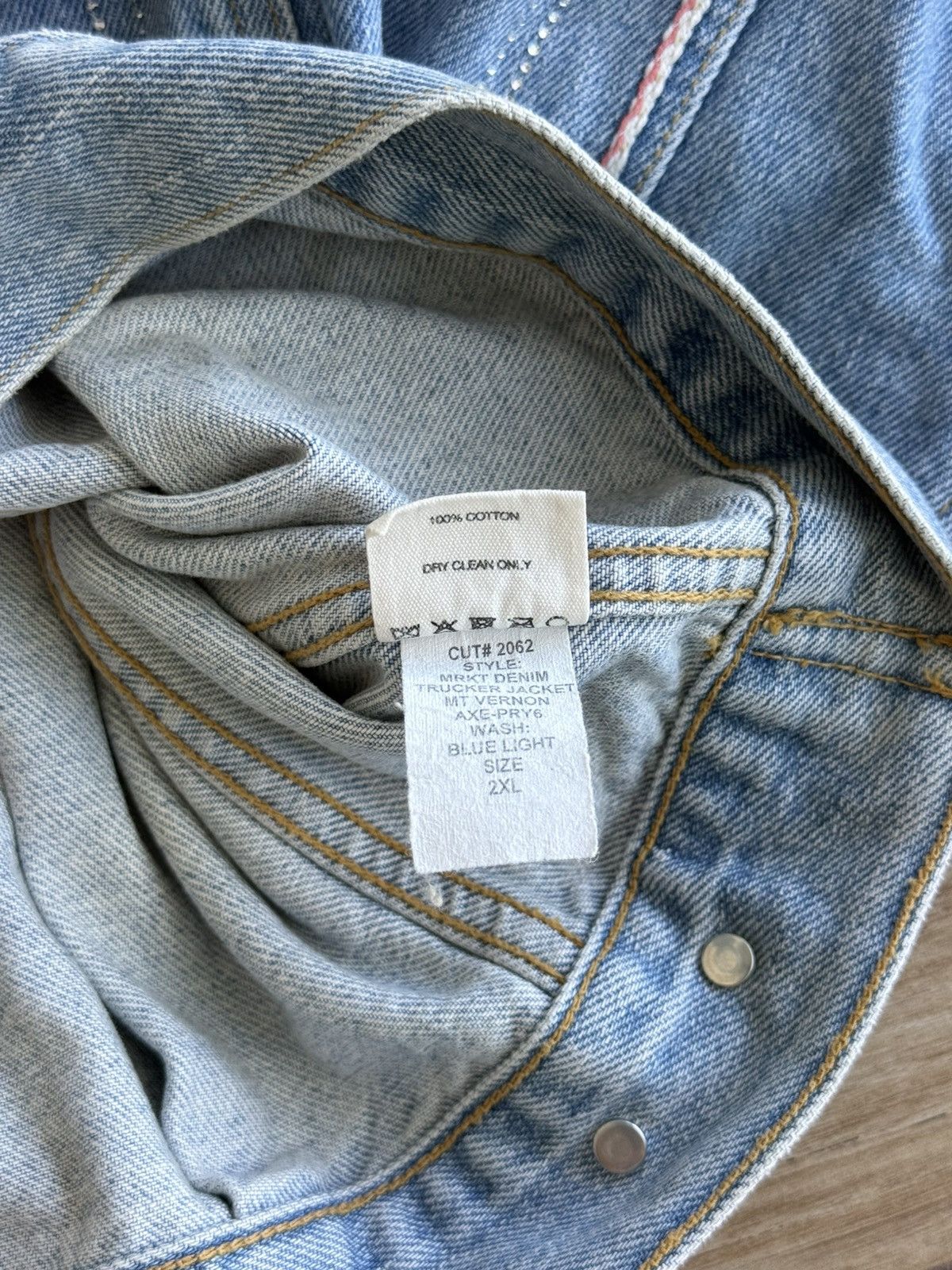 Paly Hollywood PALY Cropped Denim Jacket Light Blue Size US XXL / EU 58 / 5 - 6 Thumbnail
