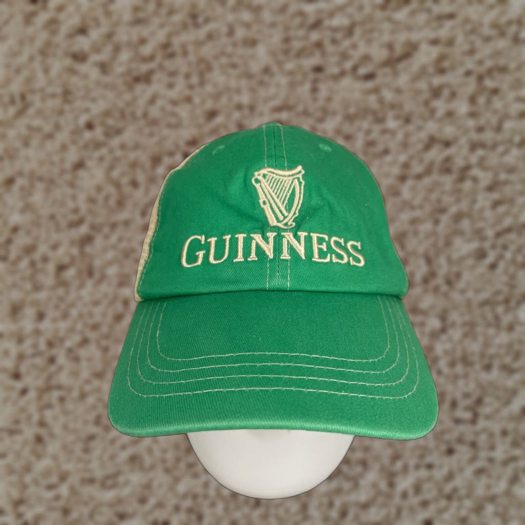 Vintage Guinness Trucker Hat Adult Green Cap Casual Men Cotton Twill Adjustable Beer Shamrock Ireland Cap Hats 90s Theme Mens Size ONE SIZE - 1 Thumbnail
