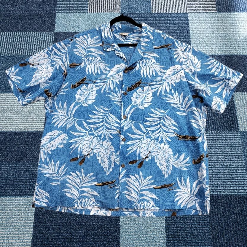 Vintage Royal Creations Shirt Hawaiian Button Up Blue Canoe 3xl Mens, Men's (Size Xxl)