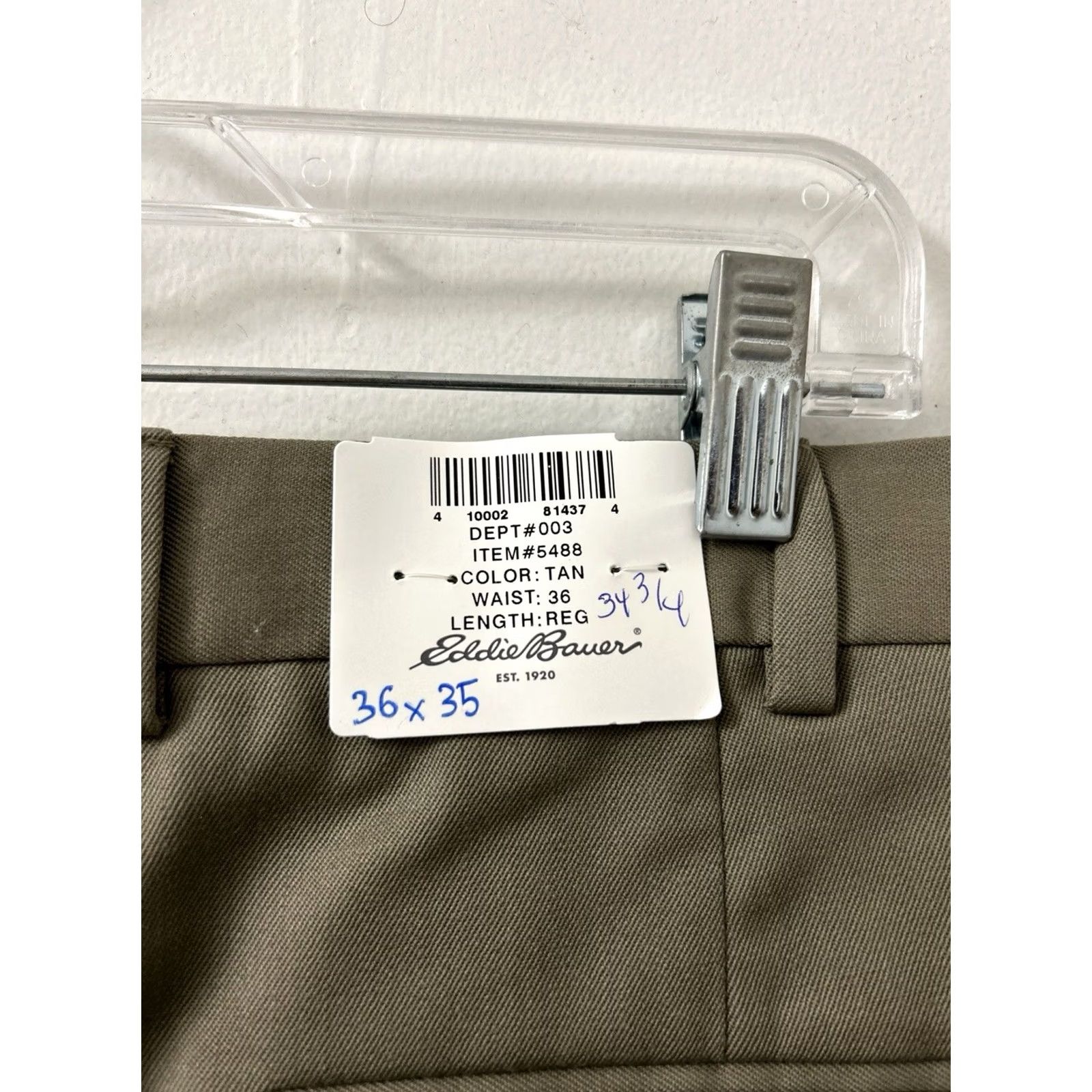 Eddie Bauer Eddie Bauer Dress Pants Mens 36x35 Tan 100% Wool Pleated Trousers NWT Mid Rise Relaxed Fit Button Zipper Workwear Business Pants Womens? Size US 36 / EU 52 - 4 Thumbnail