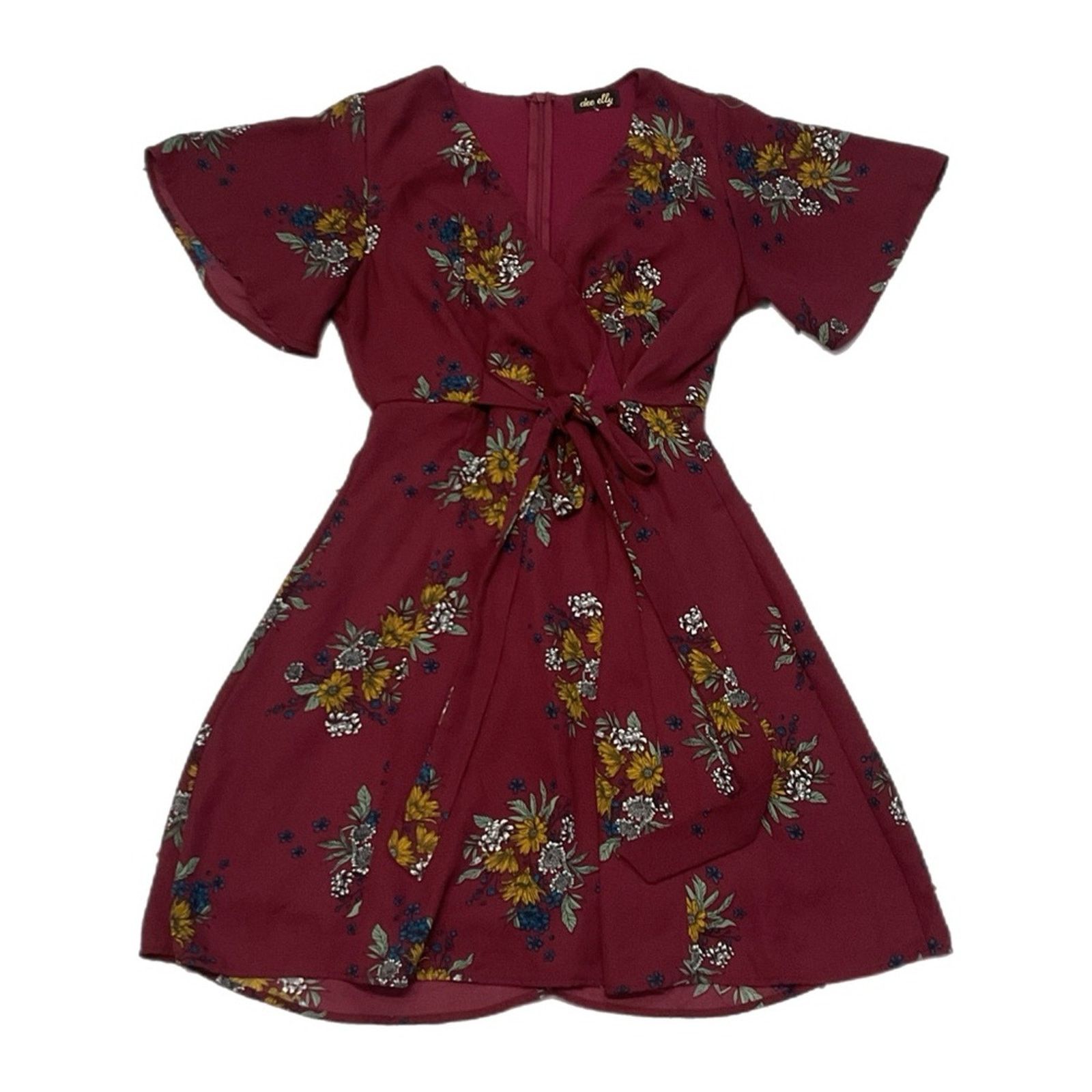 Vintage Dee Elly Floral Wrap Dress Size L / US 10 / IT 46 - 1 Thumbnail