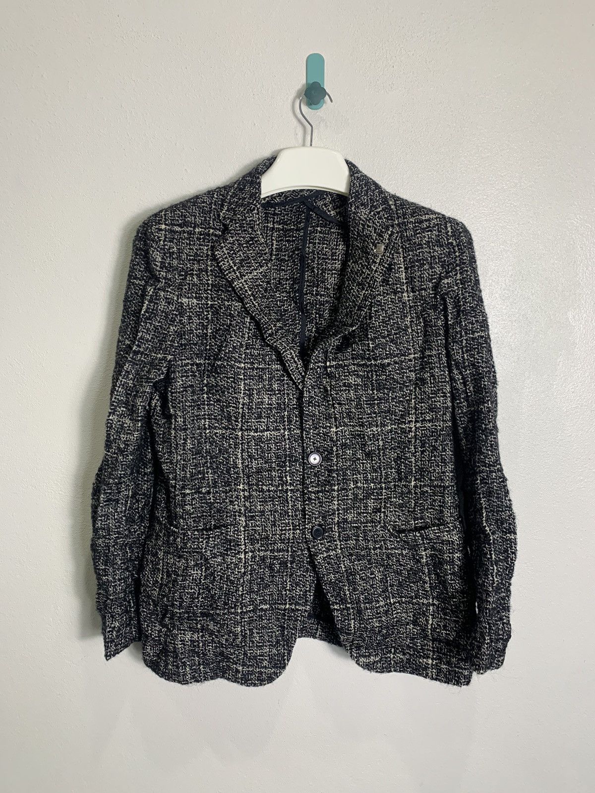 Tagliatore Tagliatore Grey Tartan Blazer Size US M / EU 48-50 / 2 - 1 Thumbnail