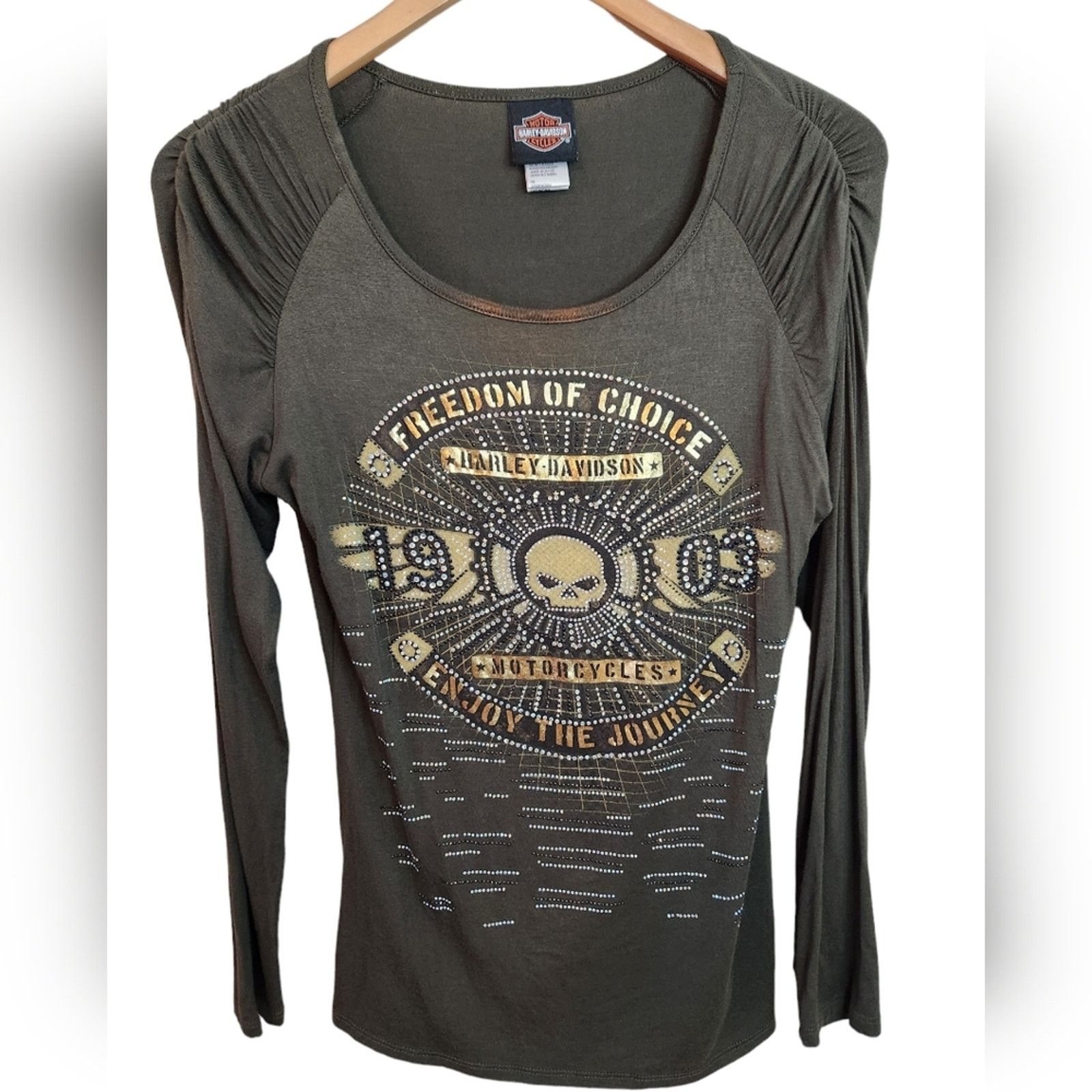 Harley Davidson Harley Davidson long sleeve embellished top medium Size M / US 6-8 / IT 42-44 - 1 Thumbnail