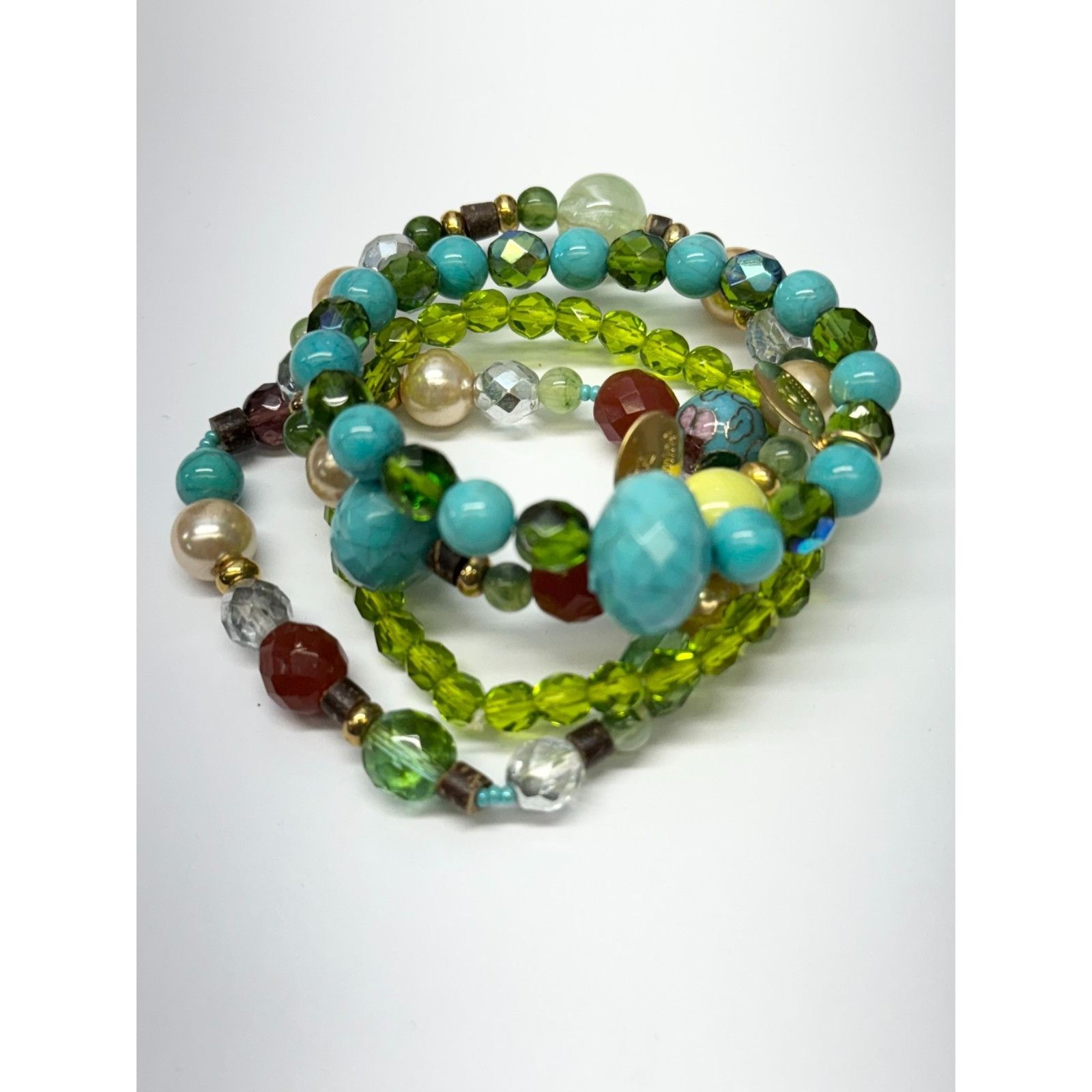 Vintage Vintage four strand crystal beaded bracelet set Size ONE SIZE - 2 Thumbnail