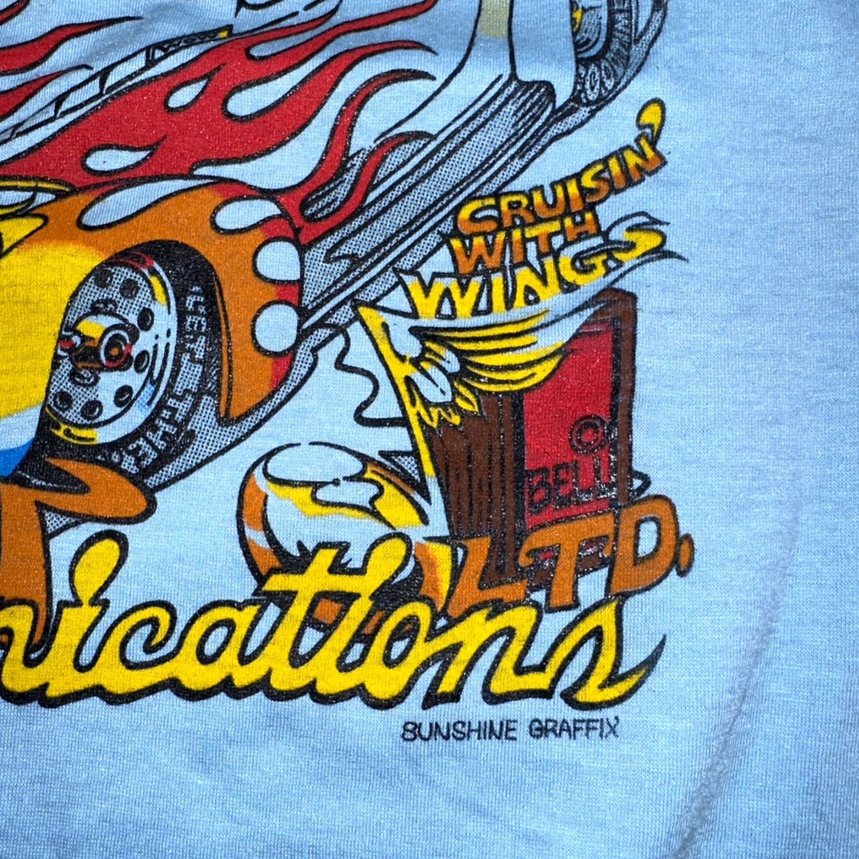 Alife VINTAGE Rock N Roll 80s T Shirt Kalahan Wings Beer Rockabilly Life Cars Graph Knits Men Blue L Crew Neck Short Sleeve Graphic Print Size Regular Size US L / EU 52-54 / 3 - 3 Thumbnail