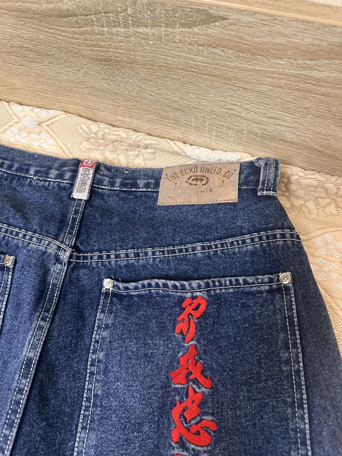 Ecko Unltd. 🔥 ECKO Unltd. CRAZY BAGGY SHORTS RAP Big Logo Denim Jnco Y2K Size US 34 / EU 50 - 3 Thumbnail