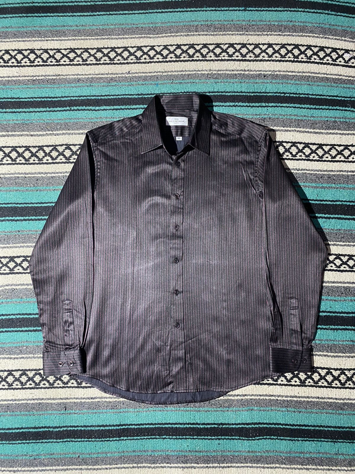 Balenciaga 2000s Balenciaga - Button Up Striped Shirt Size US M / EU 48-50 / 2 - 1 Thumbnail