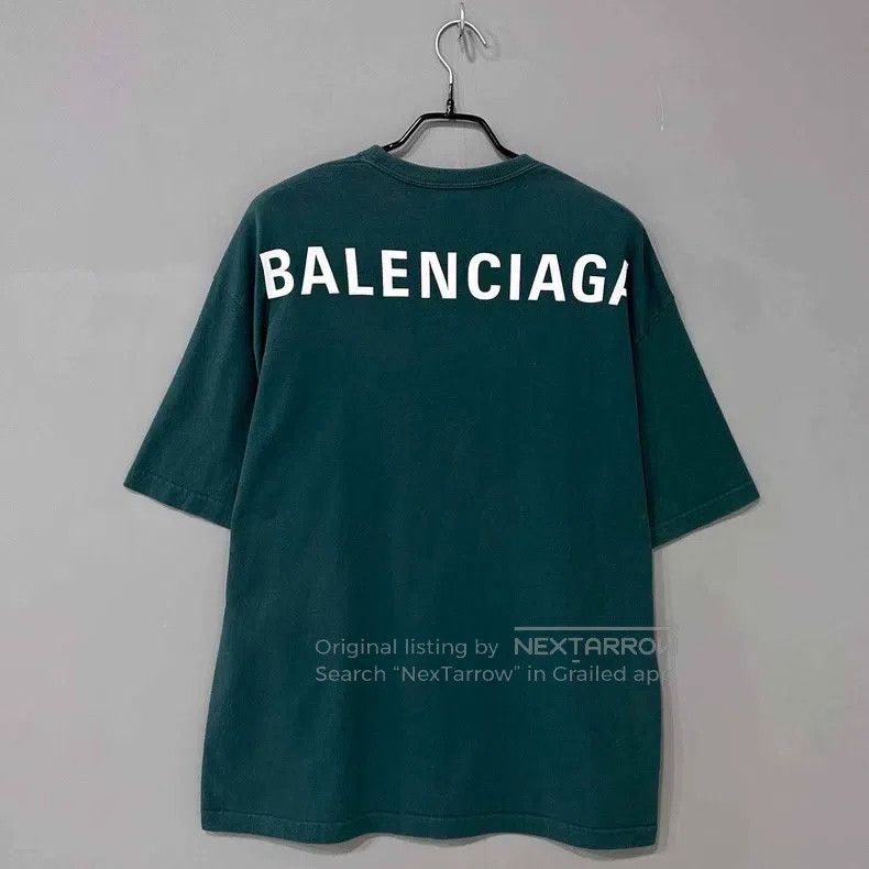 Balenciaga Balenciaga Dark Green Back Logo Short Sleeve Size US M / EU 48-50 / 2 - 6 Thumbnail