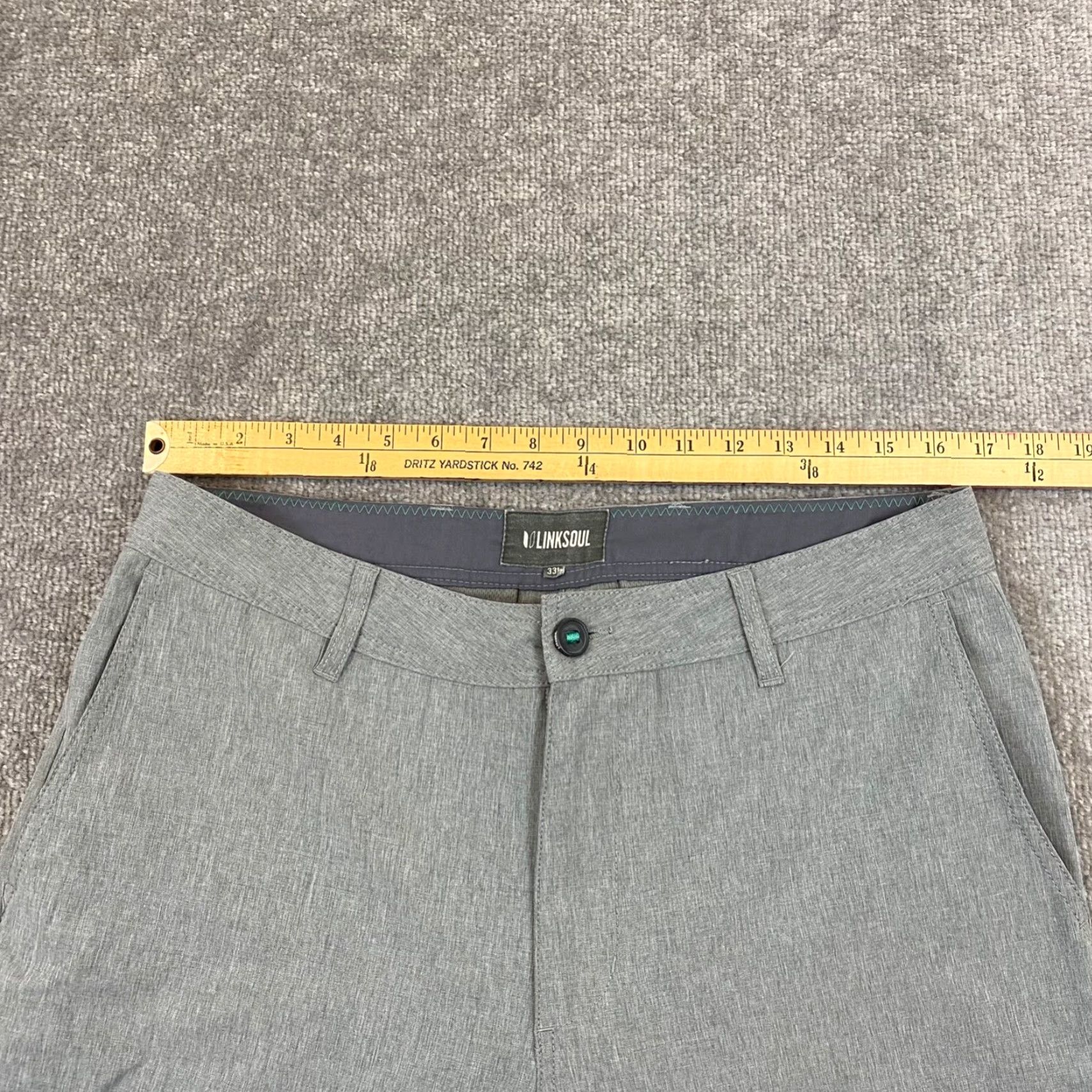 Vintage Linksoul Pants Mens 34x33 Gray Khaki Straight Leg Performance Stretch Golf 52582 Size US 34 / EU 50 - 3 Thumbnail