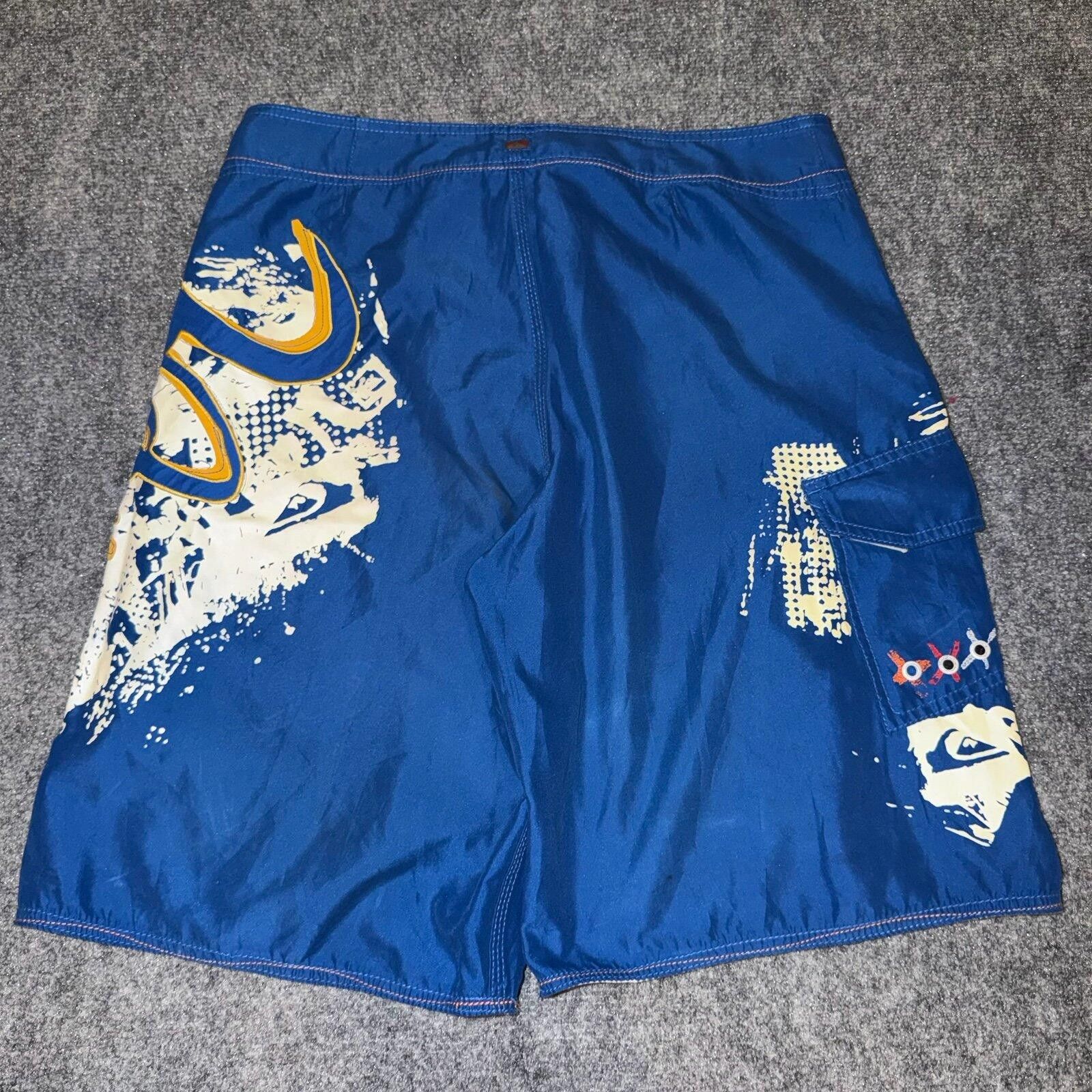 Quiksilver Quiksilver Grail Patch Blue Surf Board Shorts Mens MD Vtg Size US 32 / EU 48 - 6 Thumbnail