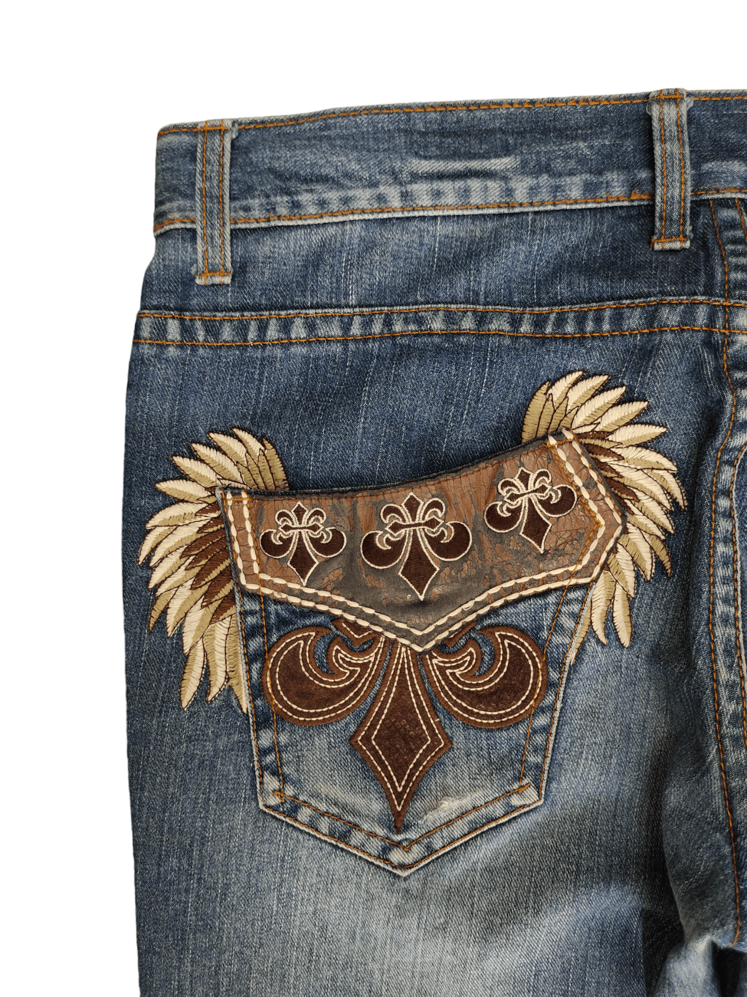 Affliction Be Ambition Cross And Wings Embroider Chrome Heart Style Y2k Size US 34 / EU 50 - 4 Thumbnail