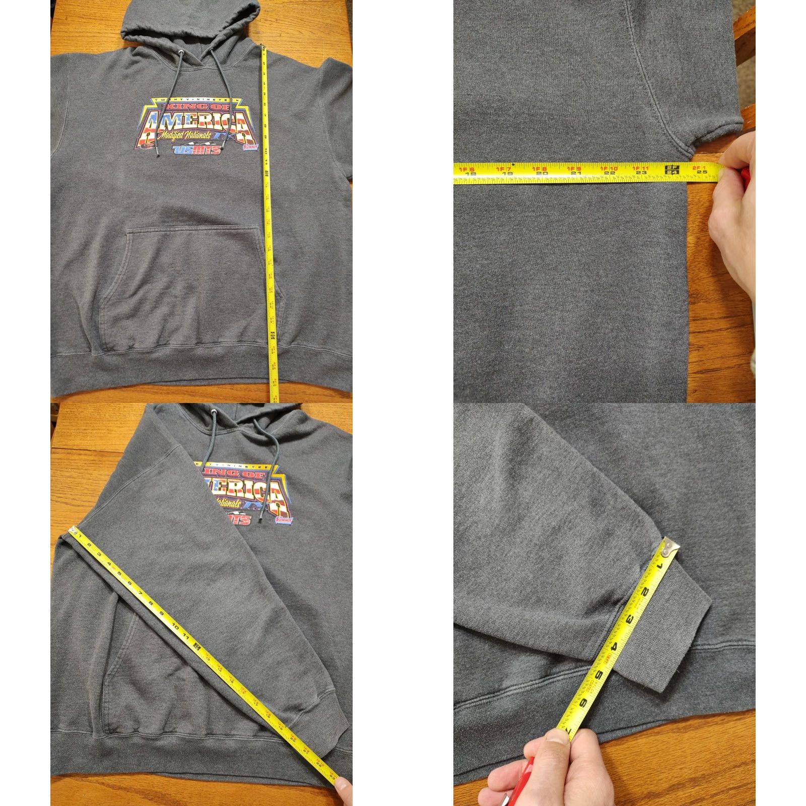 Port & Company Dirt Track Speedway Racing Hoodie Mens XL Gray USMTS MN Modified Nationals Size US XL / EU 56 / 4 - 8 Thumbnail
