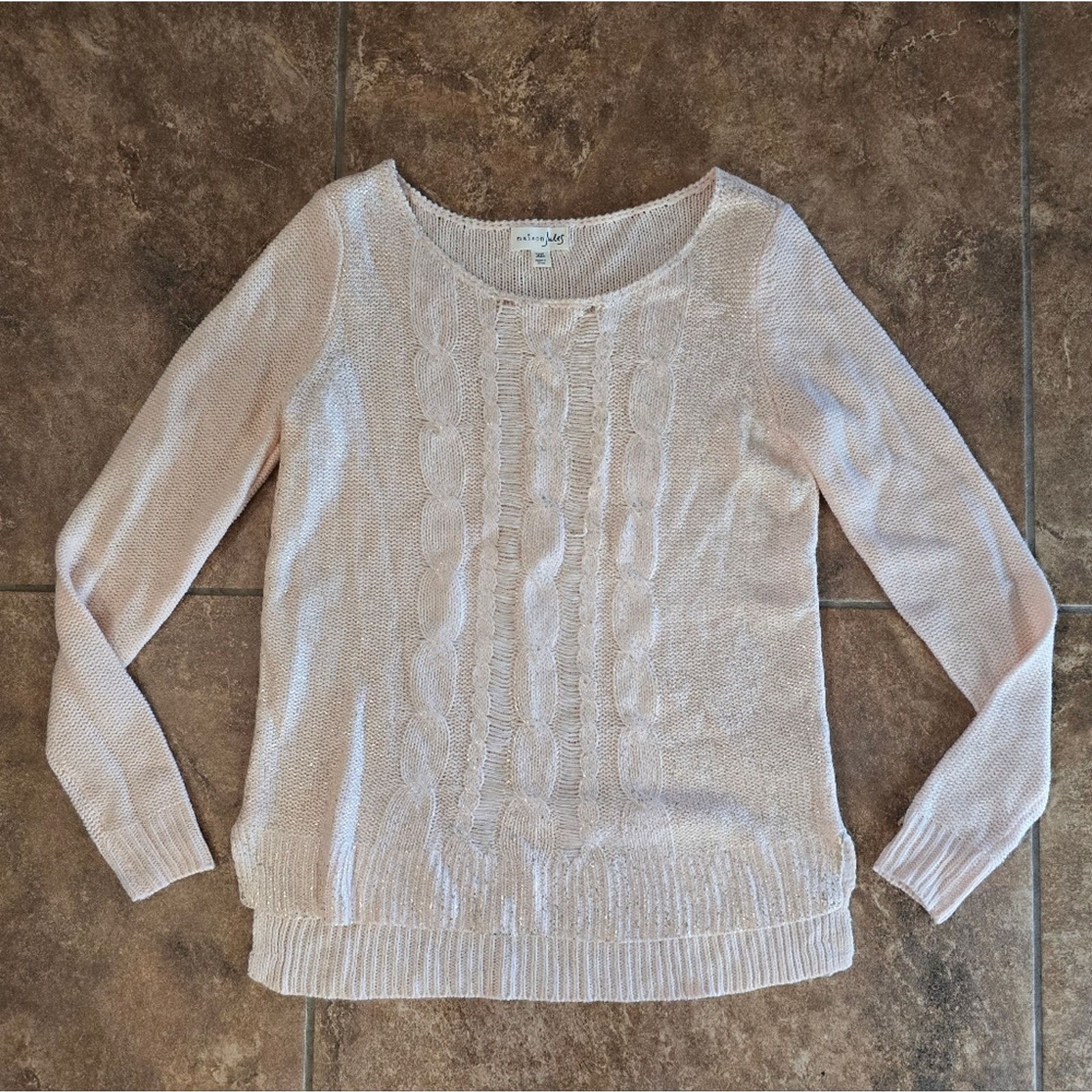 Other Light Pink Gold | MAISON JULES | Detailed Knit Sweater Size XS / US 0-2 / IT 36-38 - 1 Thumbnail