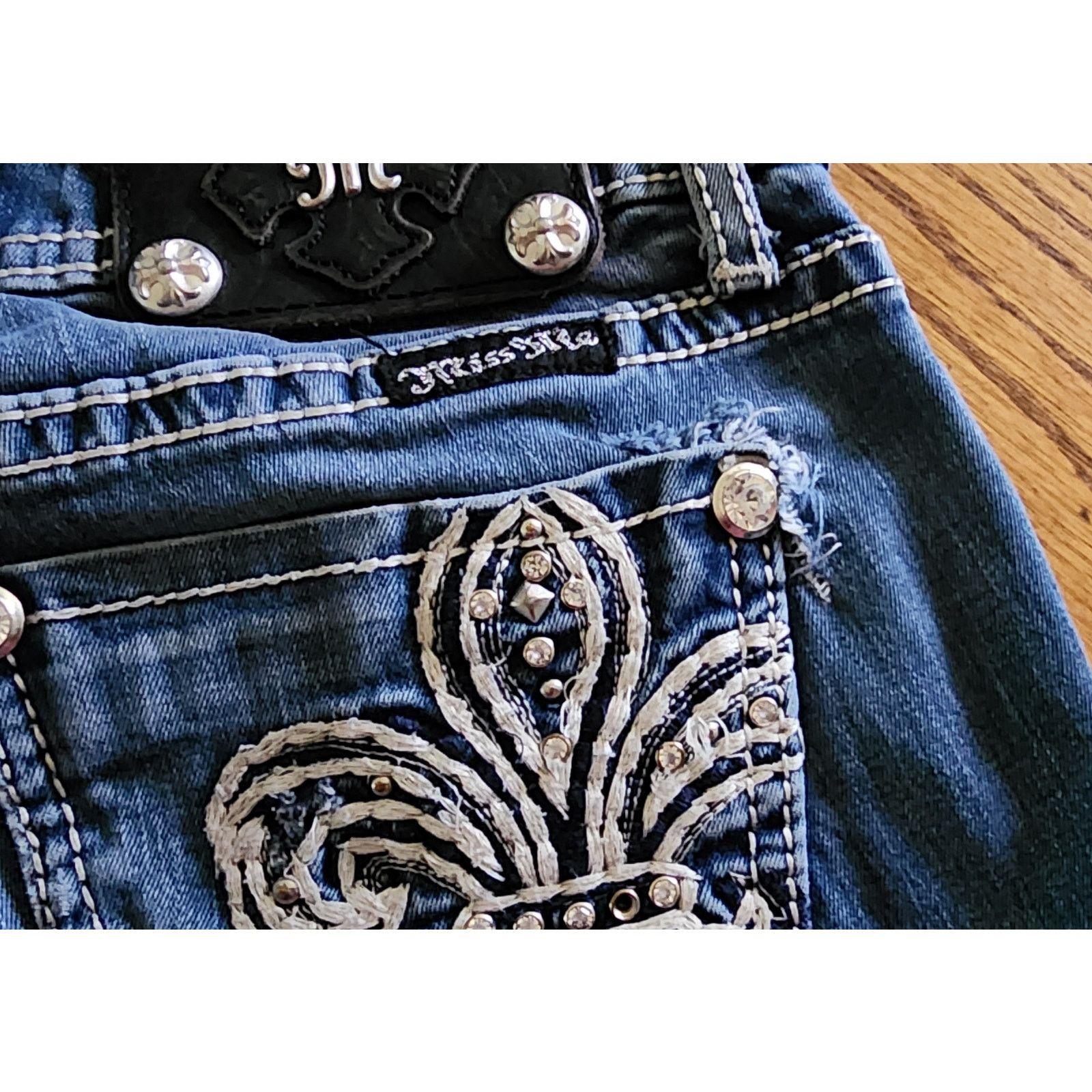 Miss Me Miss Me JP5109G rhinestones studs distressed Jeggins 25 EU Size 26" / US 2 / IT 38 - 6 Thumbnail