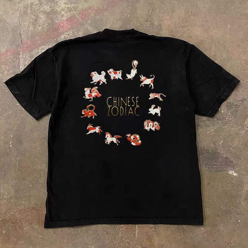 Japanese Brand × Vintage Street Hip Hop Zodiac Print Casual XL Short Sleeve T-Shirt Size US XL / EU 56 / 4 - 3 Thumbnail