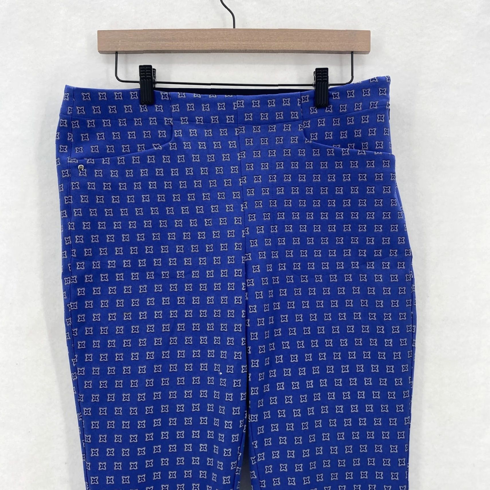 Polo Ralph Lauren RLX Ralph Lauren Pants Womens 10 Blue Geometric Print Stretch Golf Performance Size 32" / US 10 / IT 46 - 2 Thumbnail