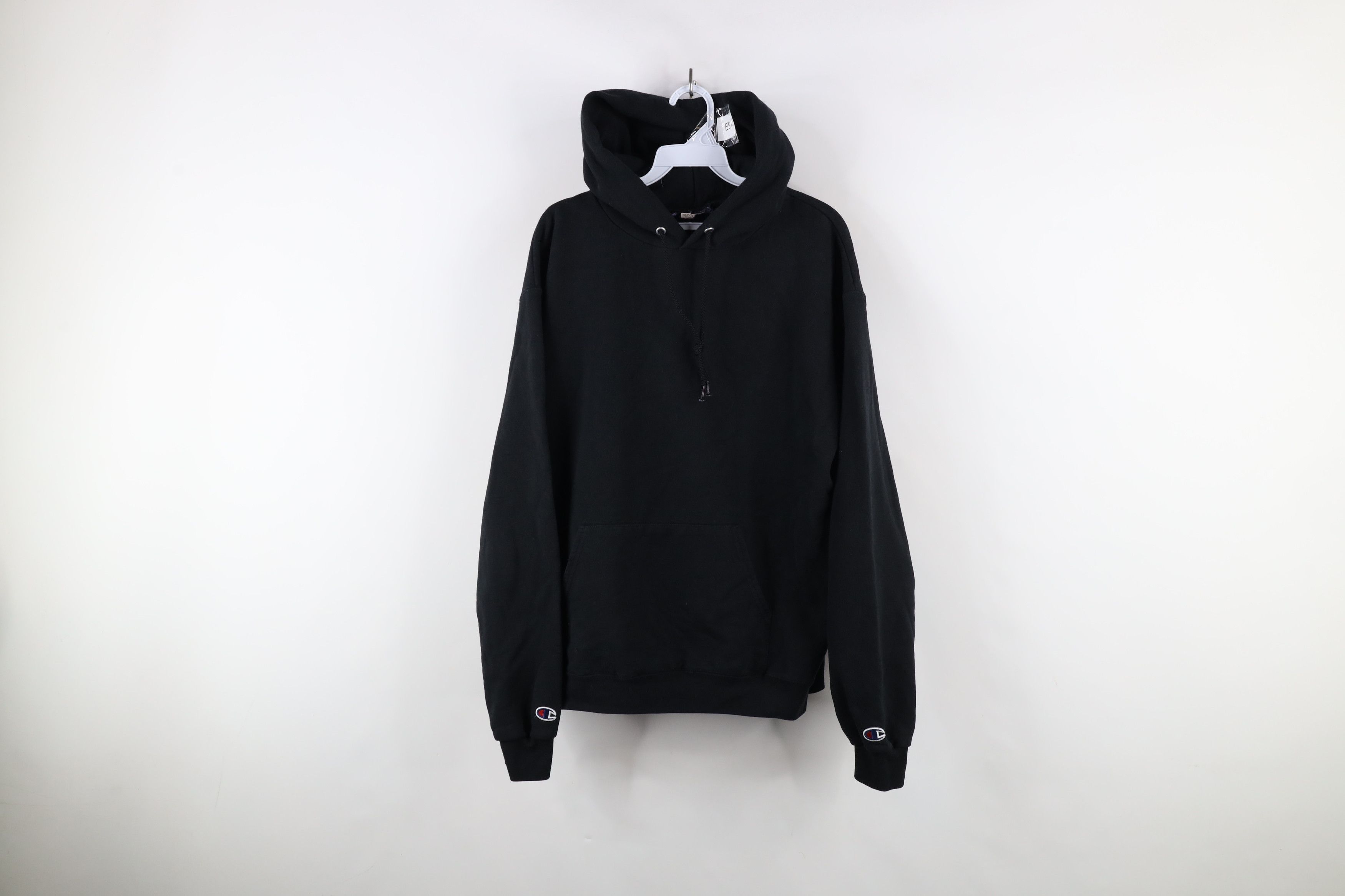 Champion × Vintage Vintage 90s Champion Classic Logo Hoodie Sweatshirt Black Size US L / EU 52-54 / 3 - 1 Thumbnail