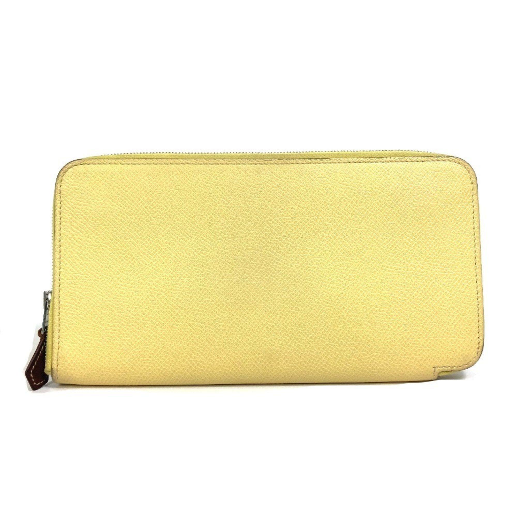 Hermes HERMES Azap Long Silk-in Wallet, Round Zipper, Leather, Women's, Jaune, Yellow Size ONE SIZE - 1 Thumbnail