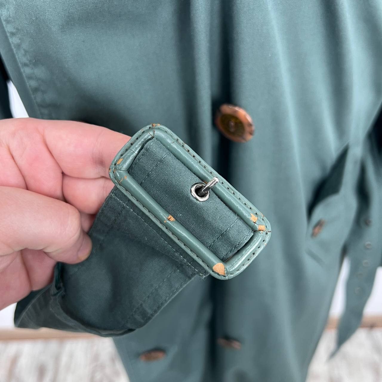 Yves Saint Laurent Vintage Yves Saint Laurent Green Doubl Breasted Trench Size US M / EU 48-50 / 2 - 9 Thumbnail