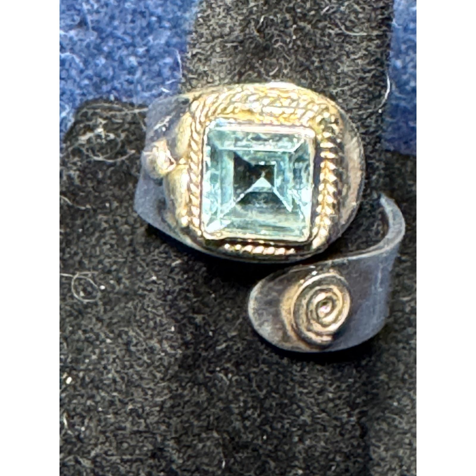 Other 925 Sterling Native American Bypass Ring Topaz Stone Size 7 Size ONE SIZE - 1 Thumbnail