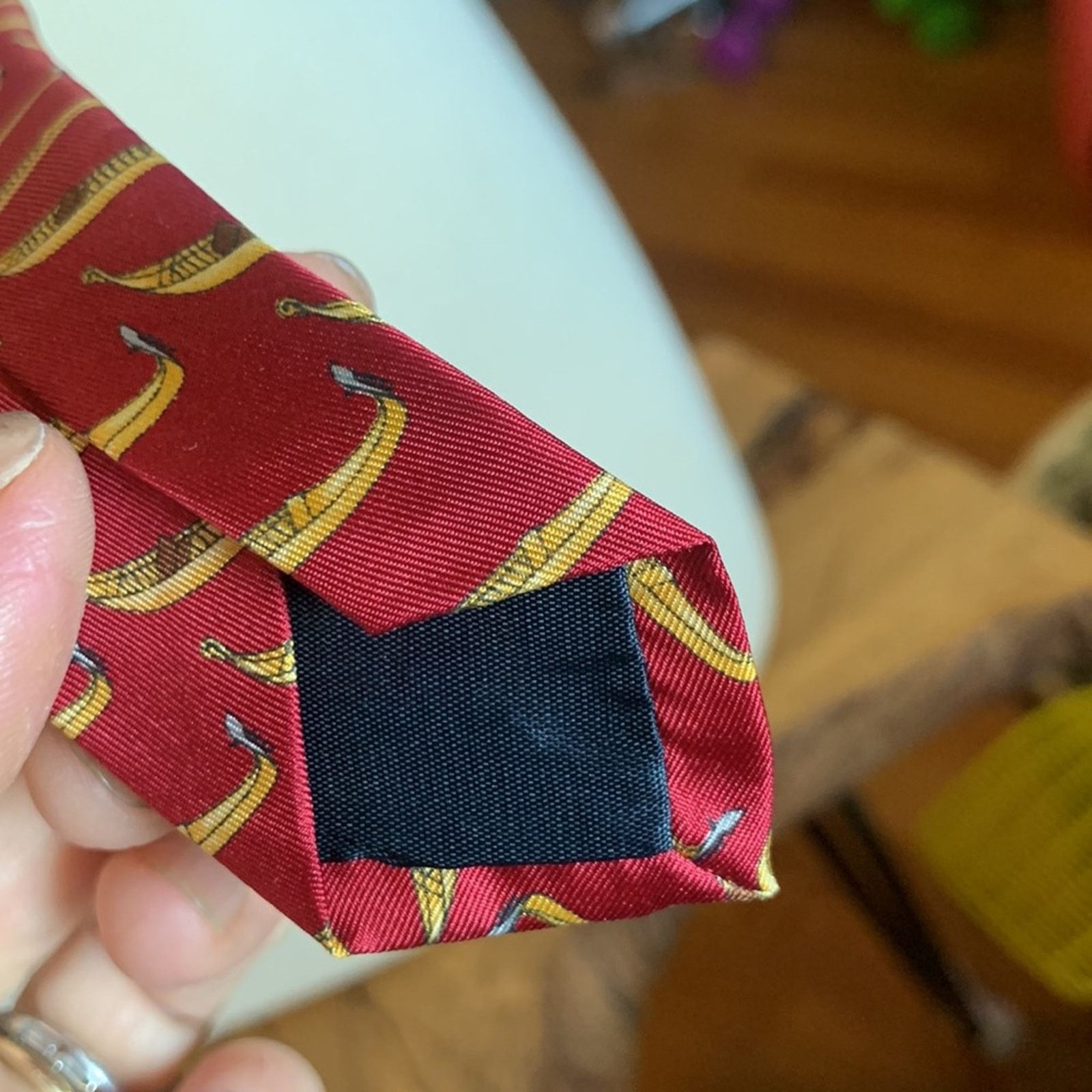 Vintage Venice Fabris Venezia gondola print 100% silk twill necktie Size ONE SIZE - 7 Thumbnail