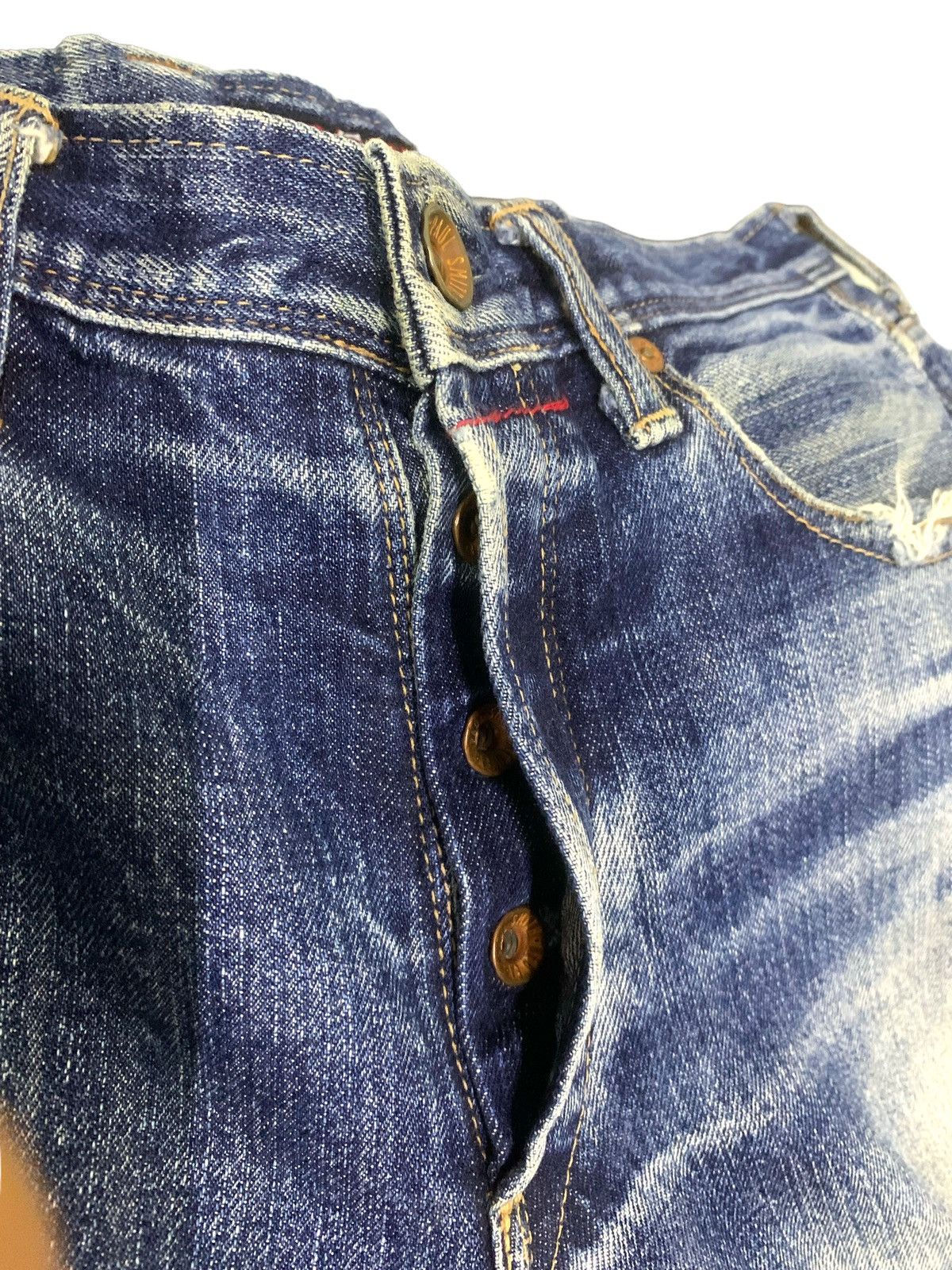 20471120 × If Six Was Nine × Japanese Brand Red Ear Distress Y2k Junya Style Selvedge Jeans (A10) Size US 31 - 11 Thumbnail