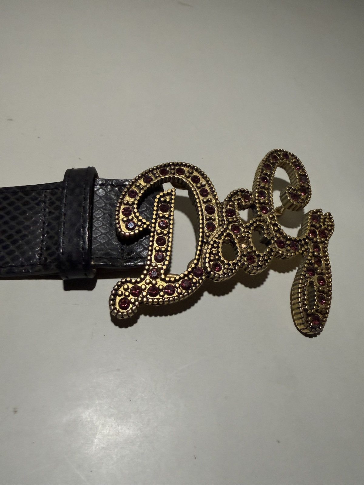 Dolce & Gabbana Dolce & Gabbana Rhinestone DG Buckle Belt Size ONE SIZE - 4 Thumbnail