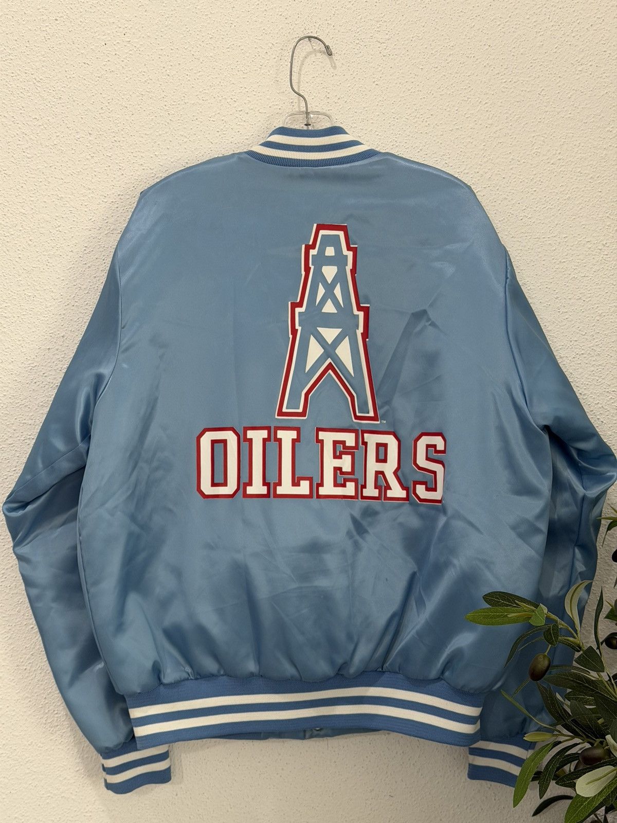 NFL Vintage 80s Houston Oilers Satin Bomber Jacket Locker Line L Size US L / EU 52-54 / 3 - 2 Thumbnail