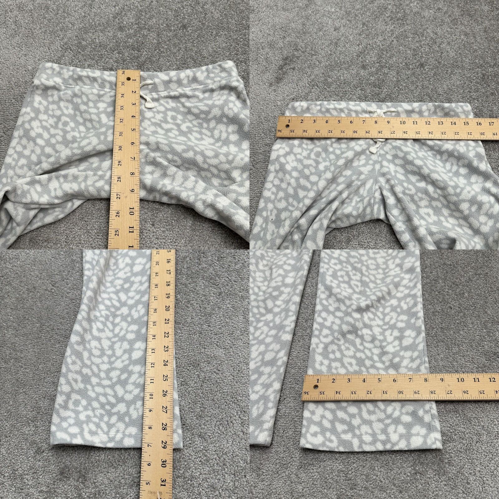 Old Navy OLD NAVY Lounge Pants Womens Petite Small White Geometric Fleece Mid Rise Straight Size 28" / US 6 / IT 42 - 8 Thumbnail