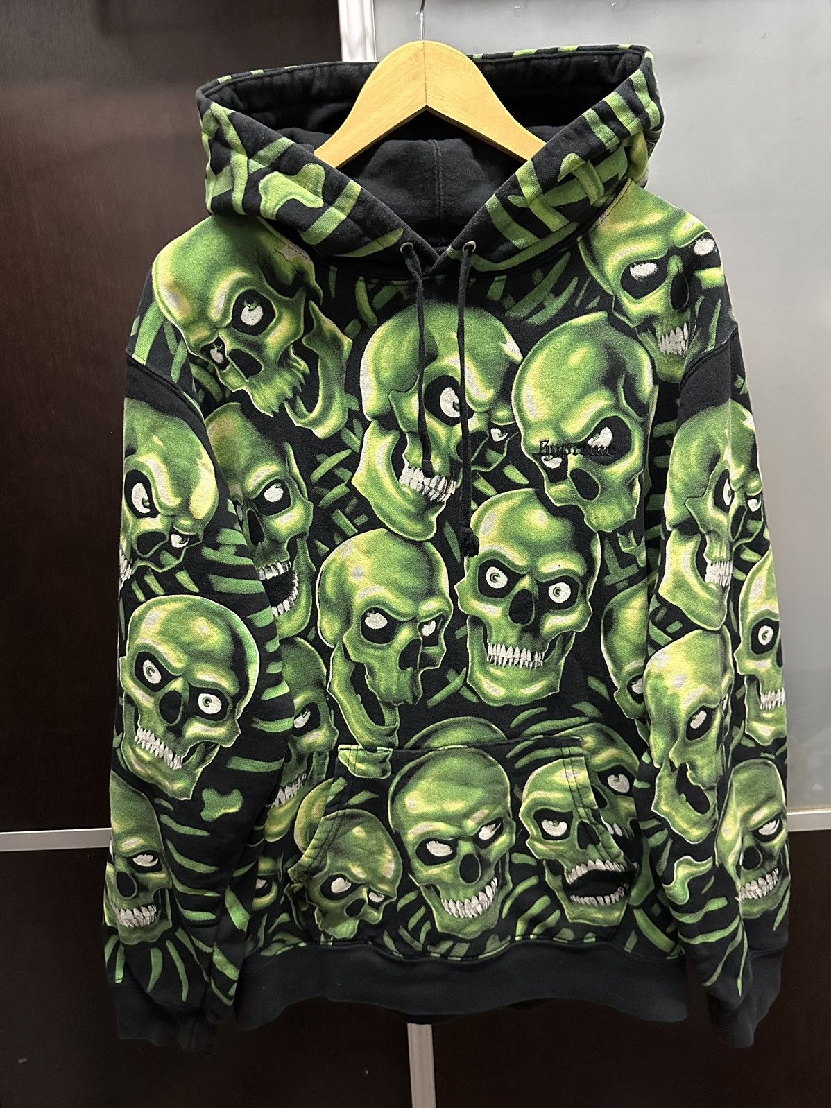 Pre-owned Avant Garde X Liquid Blue Supreme Skull Pile Hoodies In Green