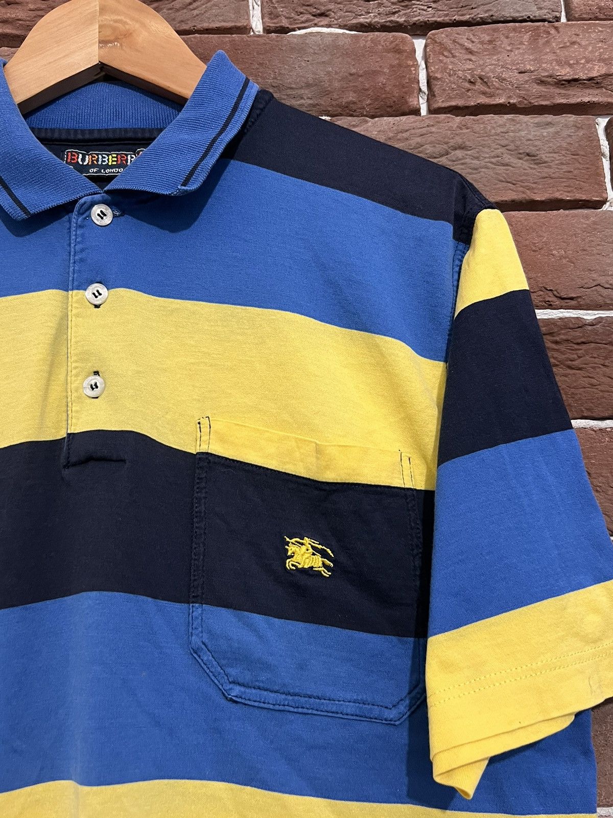 Burberry Vintage 80s Burberrys Vintage Striped Polo Shirt Small Hype Size US S / EU 44-46 / 1 - 3 Thumbnail