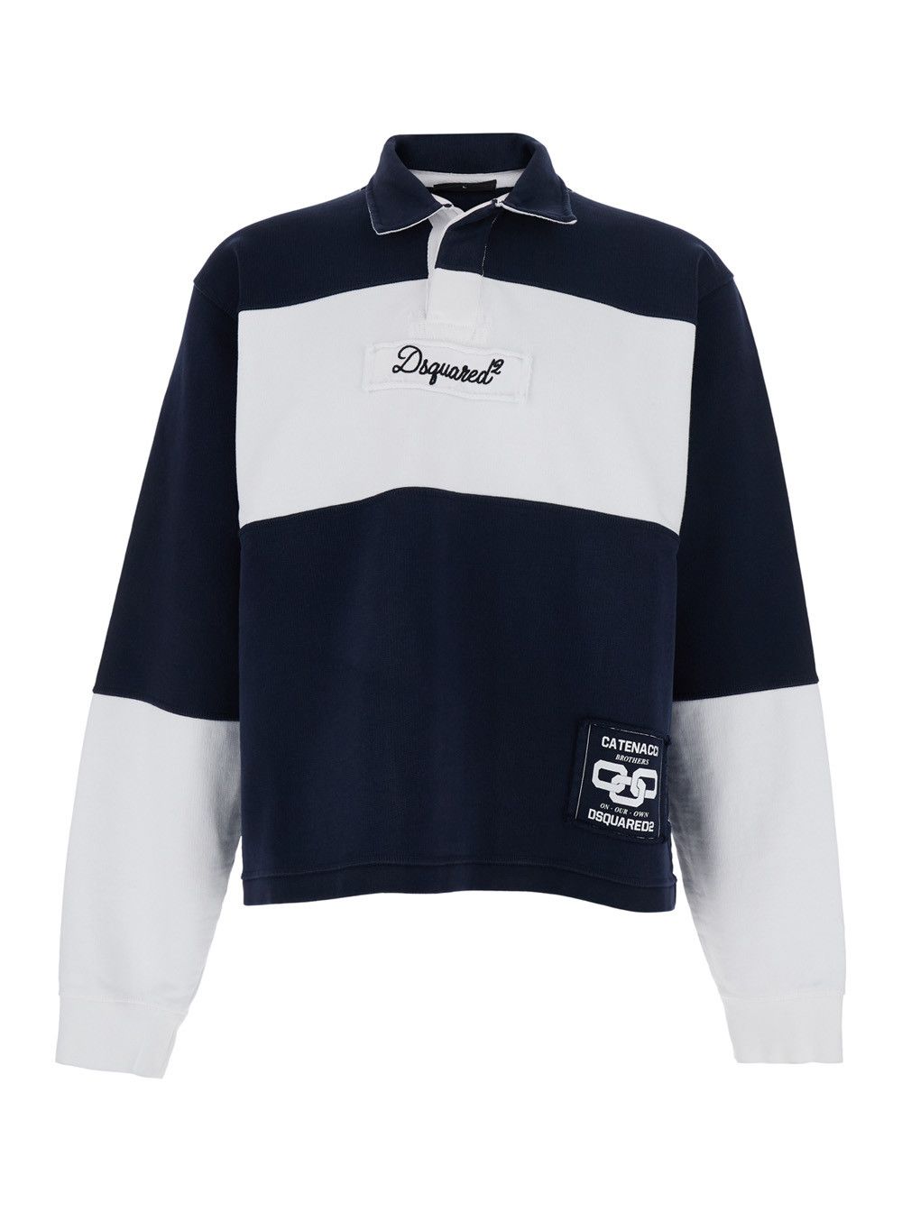 Dsquared2 Multicolor Long-Sleeve T-Shirt with Patch Logo on the Front in Cotton for Men Size US L / EU 52-54 / 3 - 1 Thumbnail