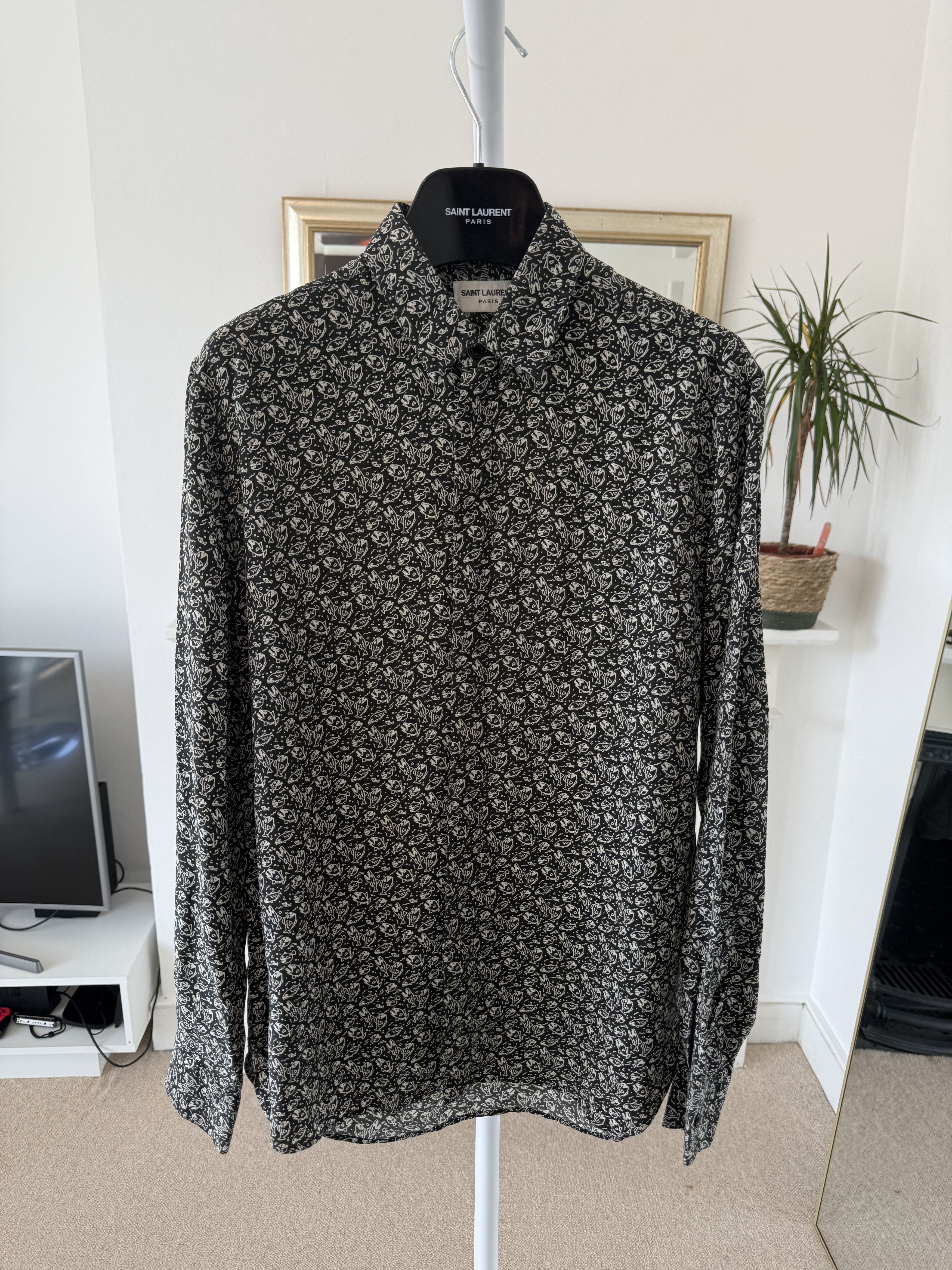 Saint Laurent Paris SS18 Saint Laurent Piranha Long Sleeve Silk Shirt Size US S / EU 44-46 / 1 - 1 Thumbnail