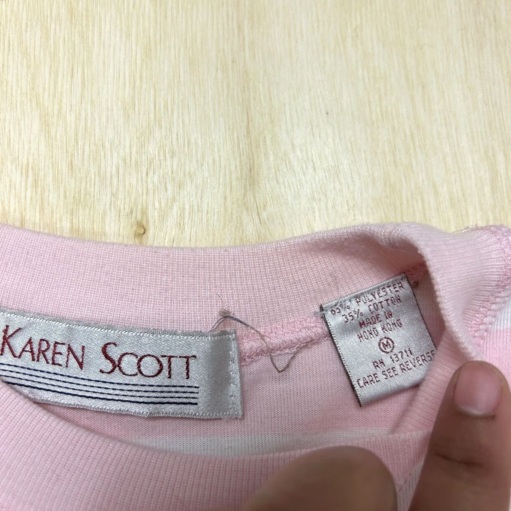Vintage VINTAGE Karen Scott Tank Top Womens Med Pink White Striped Pocket Hong Kong Size M / US 6-8 / IT 42-44 - 4 Thumbnail