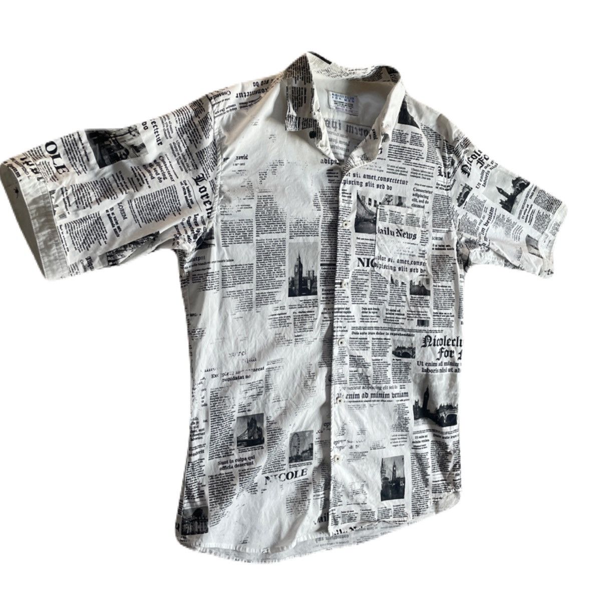 If Six Was Nine 2000s Japanese archive Vkei All-Over Poem Button Shirts Y2K Size US S / EU 44-46 / 1 - 3 Thumbnail