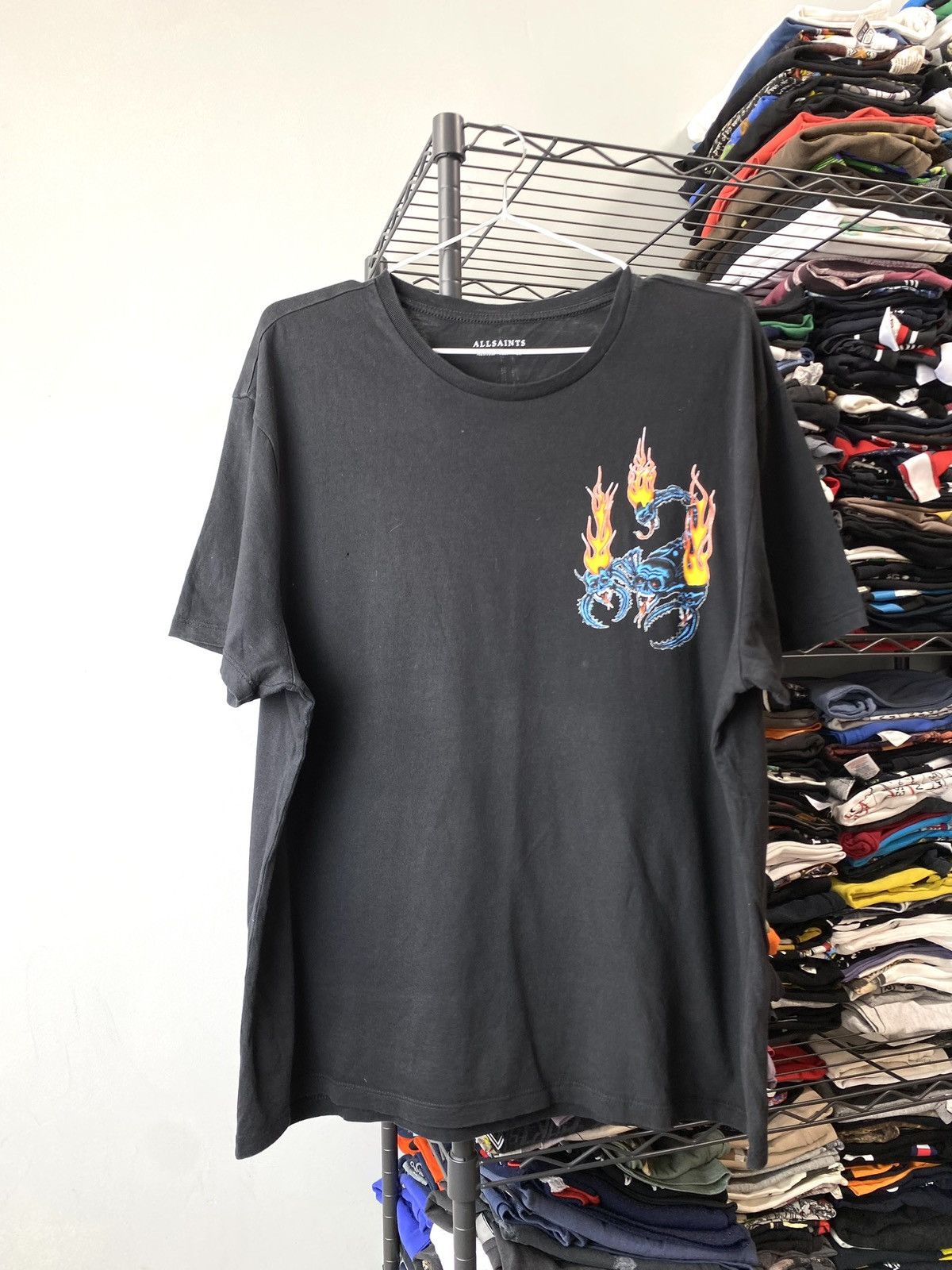 Allsaints Vintage All Saints Skull Dragon Art T Shirt Hype Y2K Size US M / EU 48-50 / 2 - 2 Thumbnail