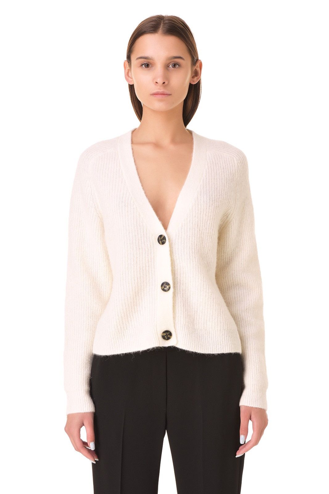 Ganni GANNI Alpaca Wool Knit Cardigan Cream Sweater Designer Size S / US 4 / IT 40 - 2 Thumbnail