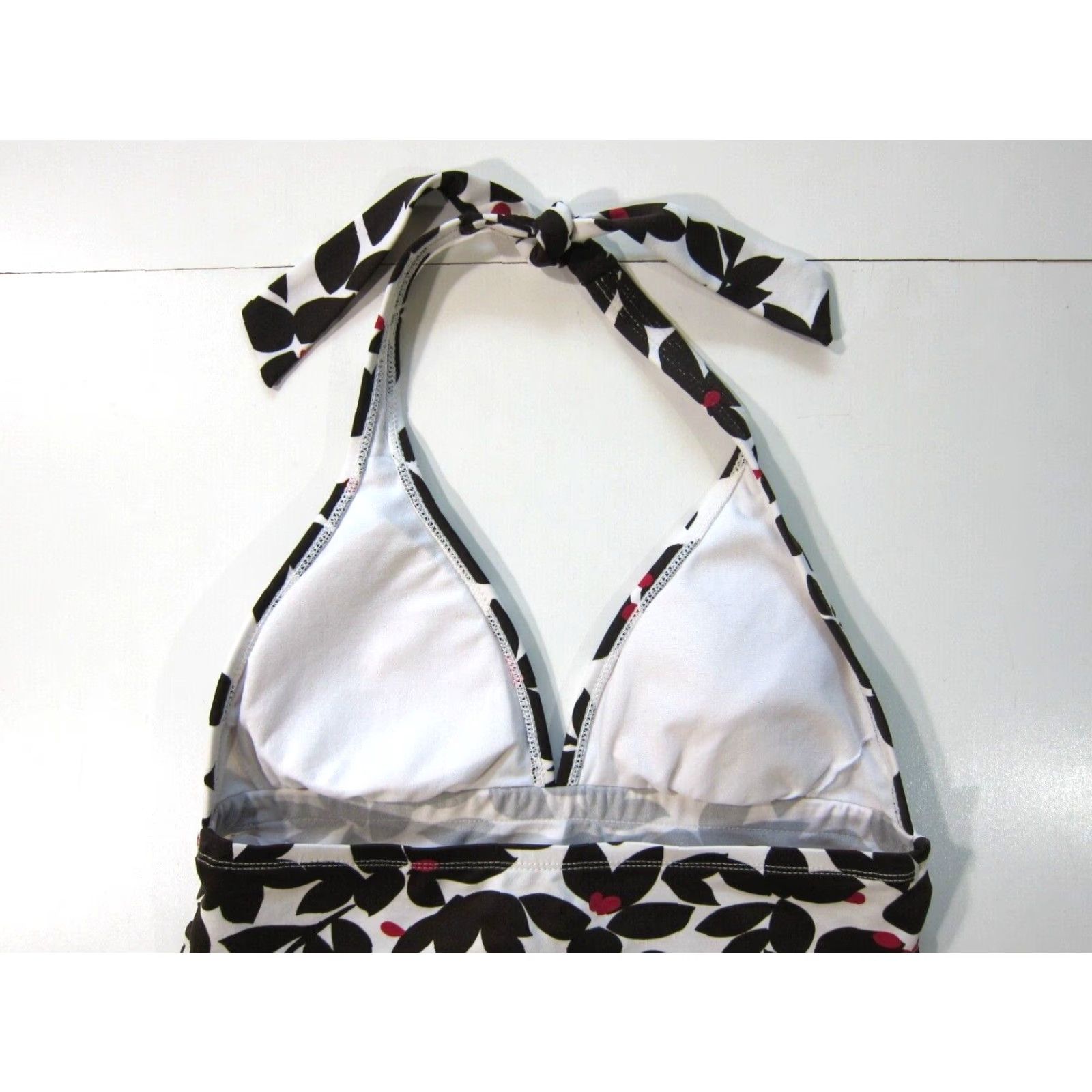 Vintage Jag Brown Pink White Floral Halter Top Swim Tankini Top Women Medium Size M / US 6-8 / IT 42-44 - 4 Thumbnail