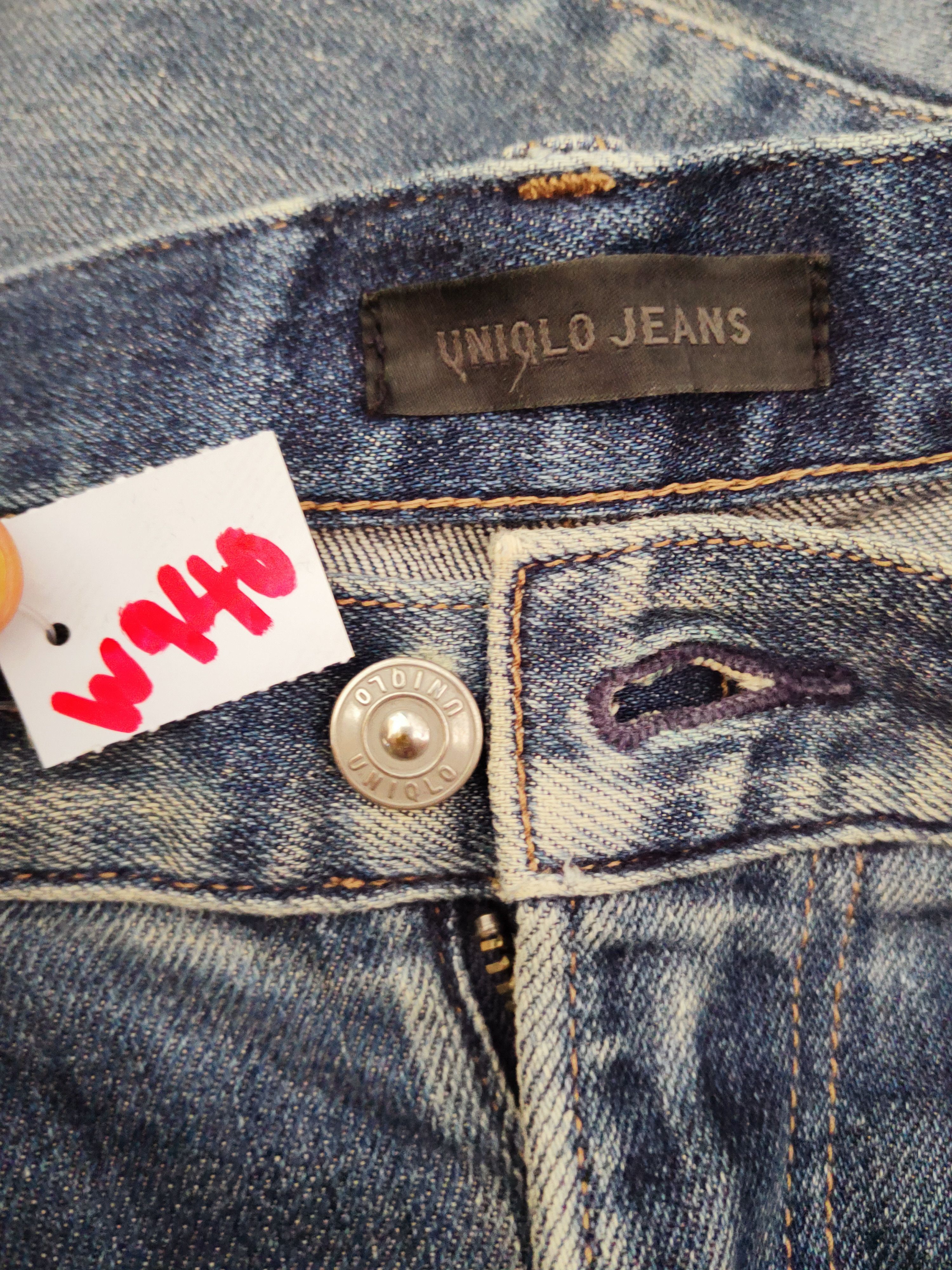 Japanese Brand Uniqlo fabric by kaihara Distressed Ripped Jeans #W940 Size US 33 - 16 Thumbnail