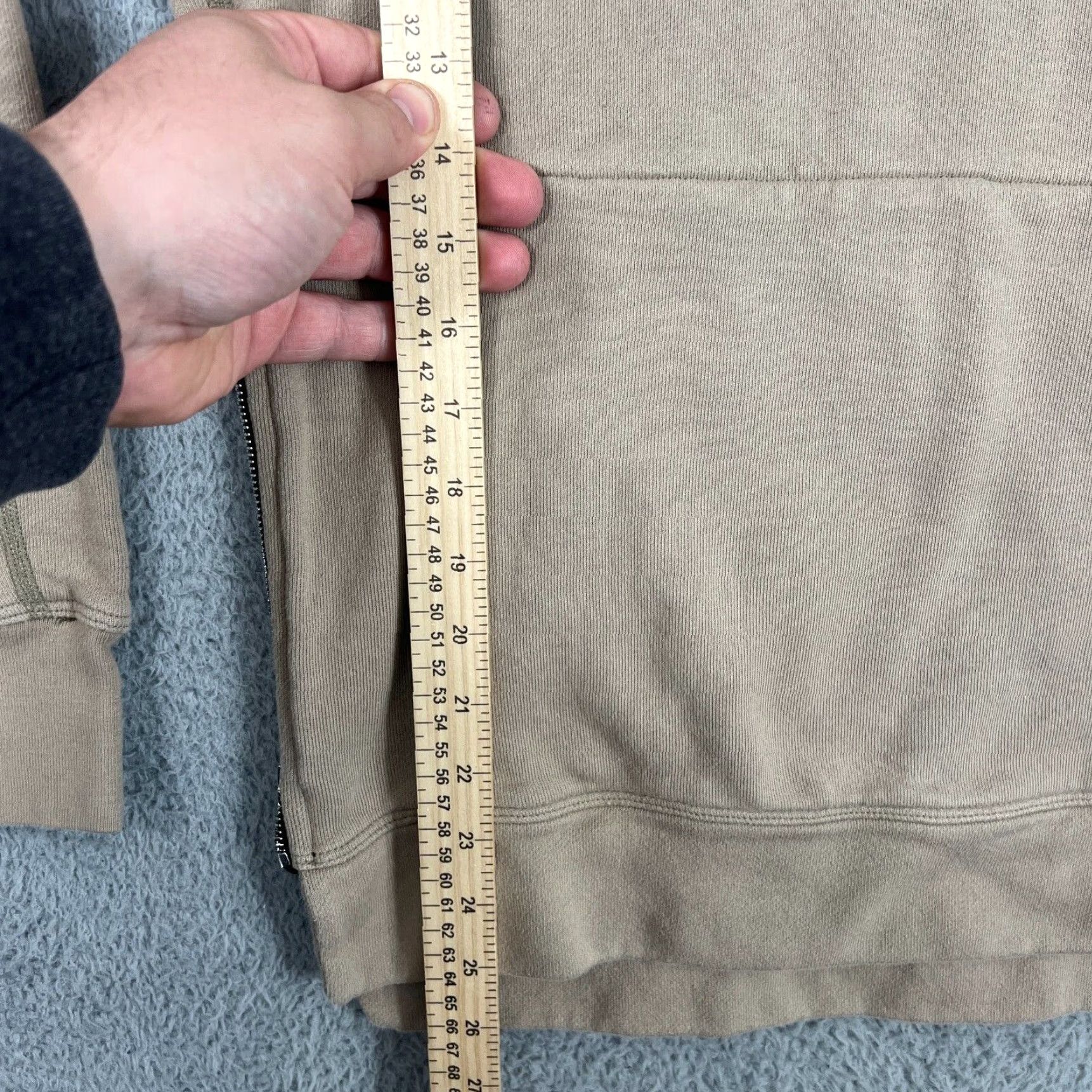 John Elliott John Elliott Hoodie M Beige Long Sleeve Zip Crew Neck Slim Fit Sports Streetwear Mens Size US M / EU 48-50 / 2 - 2 Thumbnail