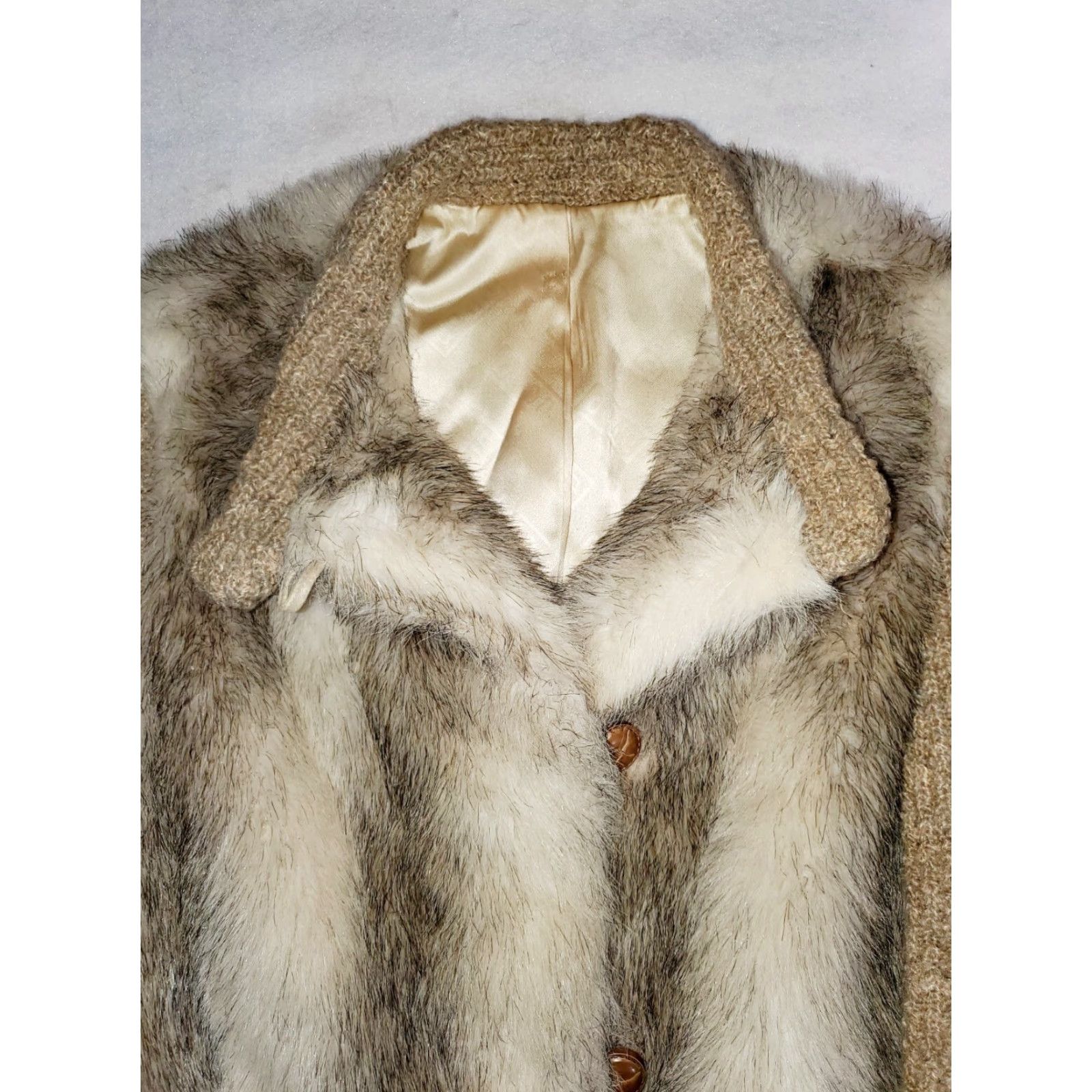 Esprit VINTAGE D'ESPRIT Dubrowsky & Perlbinder Faux Fur Wool Coat/Jacket Womens Size 12 Size XL / US 12-14 / IT 48-50 - 3 Thumbnail