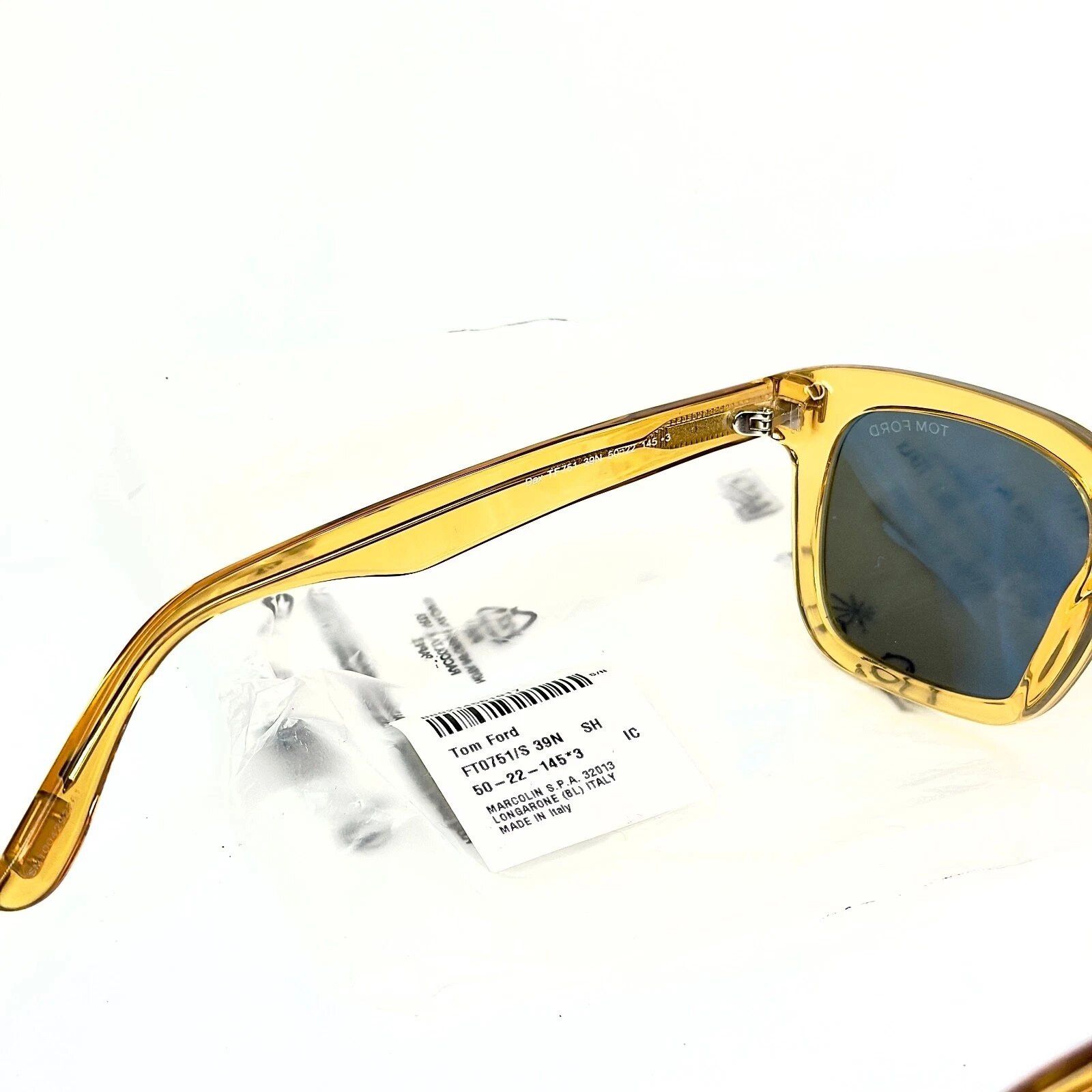 Tom Ford TOM FORD DAX FT0751 39N Crystal Yellow 0751 Sunglasses TF751 Size ONE SIZE - 8 Thumbnail