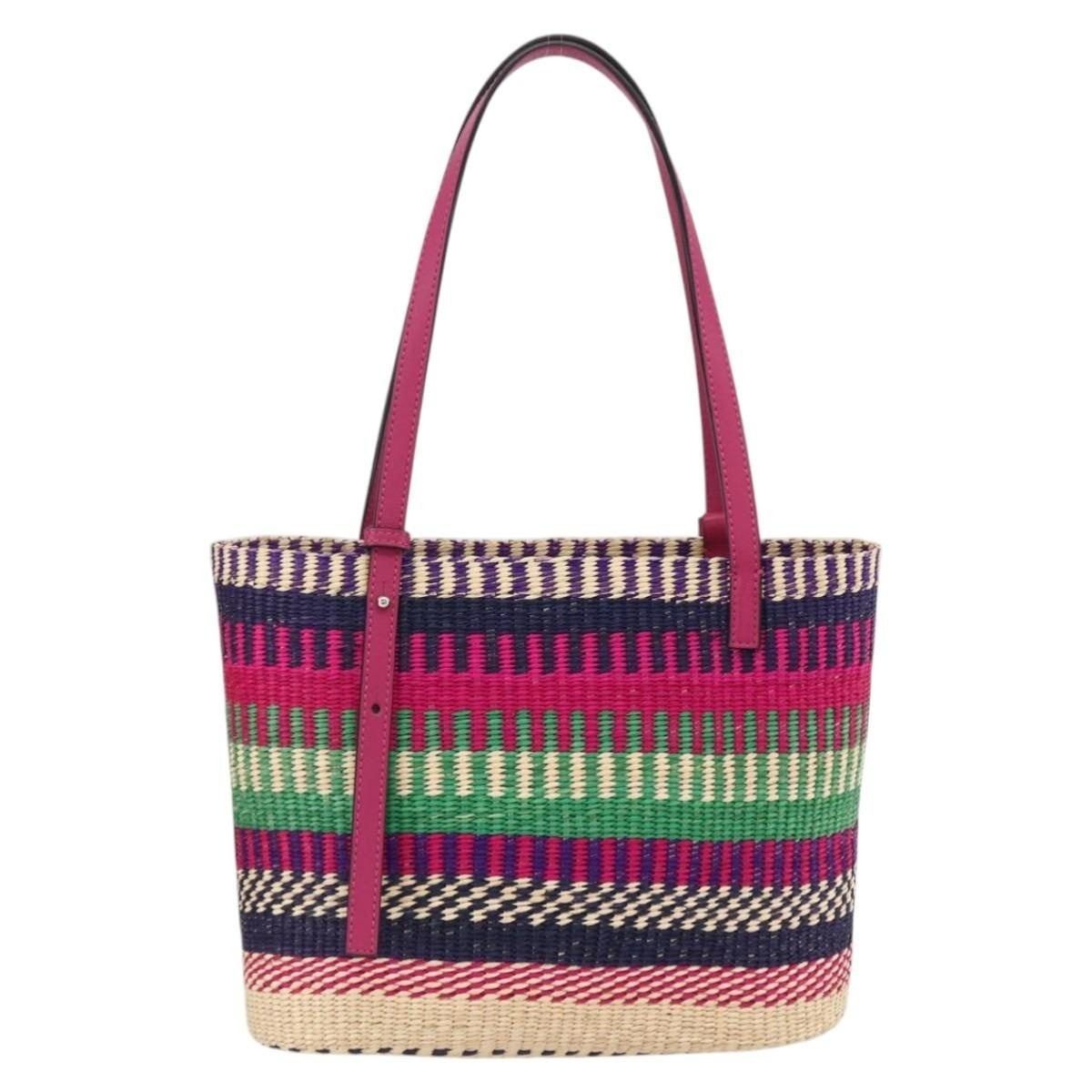Loewe Loewe Anagram Raffia Leather Tote Bag Multicolor Size ONE SIZE - 2 Thumbnail