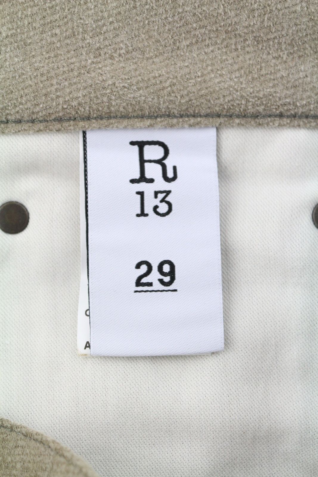 R13 X-BF 29 Beige Hemp Blend Cropped Zip PF25 86845 Size 29" - 7 Thumbnail
