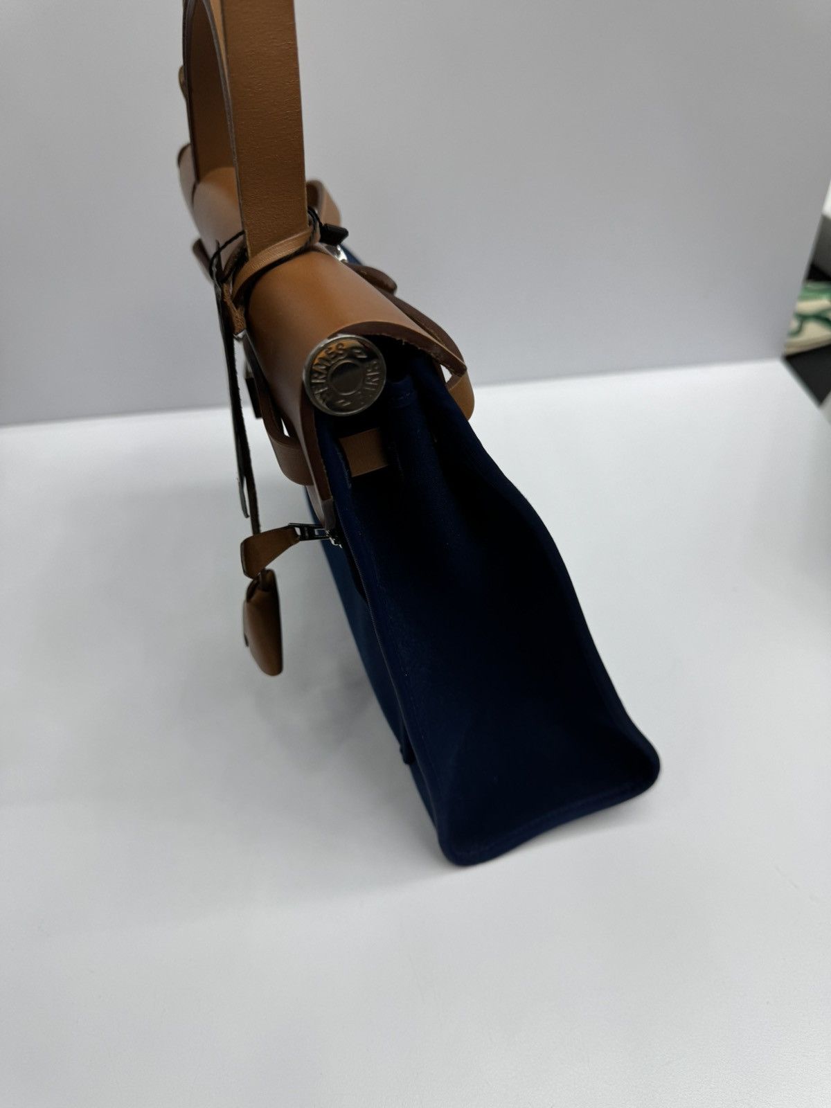 Hermes Military Toile Vache Hunter Herbag Zip 31 PM Bleu Fauve Size ONE SIZE - 6 Thumbnail