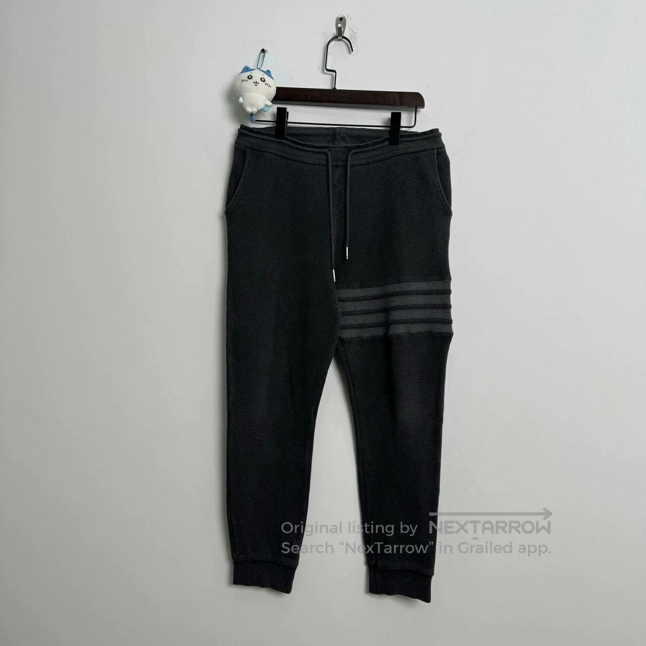 Thom Browne THOM BROWNE Black Gray Waffle Sweatpants. Size US 28 / EU 44 - 1 Thumbnail