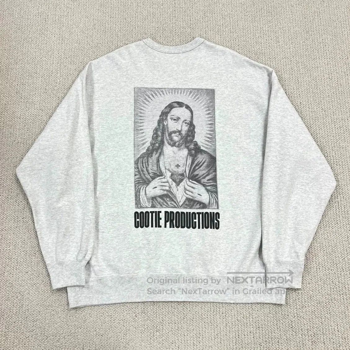 Japanese Brand COOTIE 22aw JESUS Print Sweatshirt. Size US XL / EU 56 / 4 - 1 Thumbnail